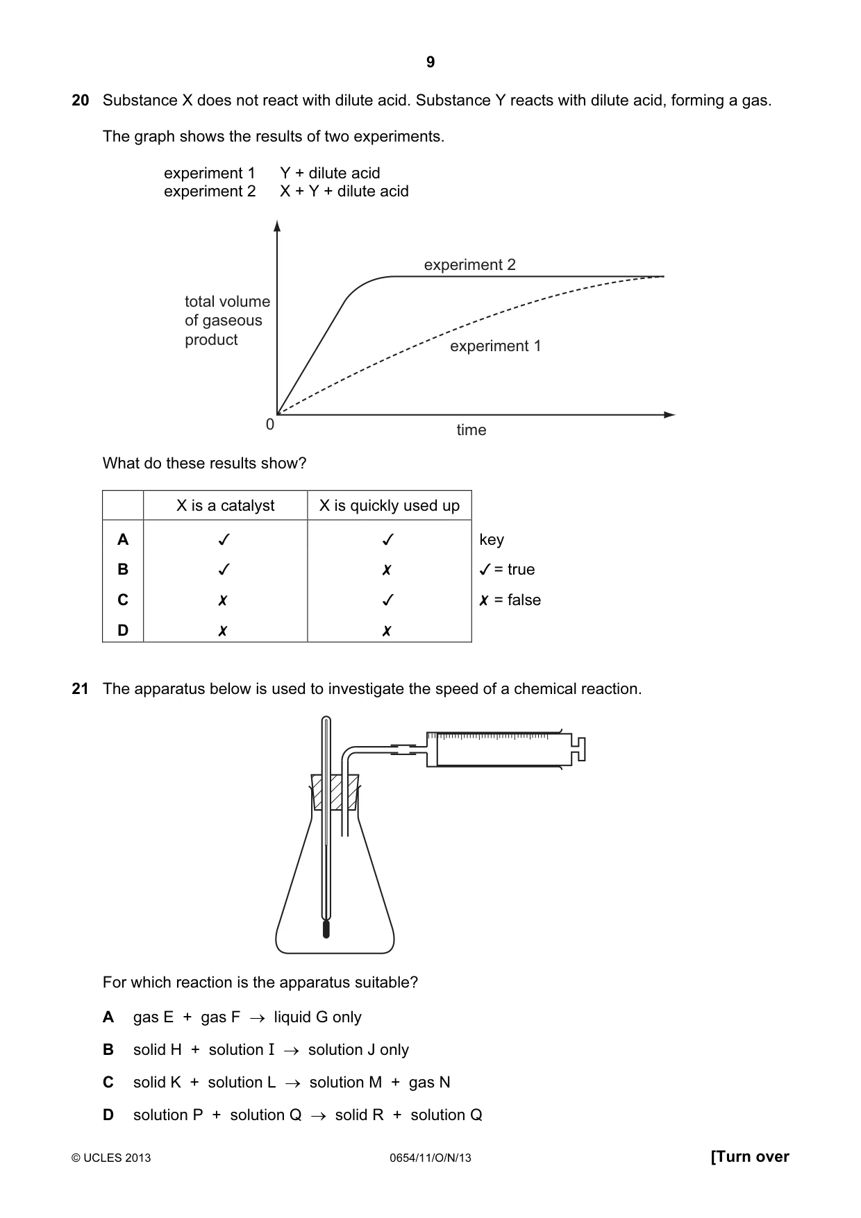 Cambridge IGCSE Sciences - Co-ordinated (Double) 0654 2013 Oct/Nov Paper 1 · Variant 1 question paper, page 9 of 20