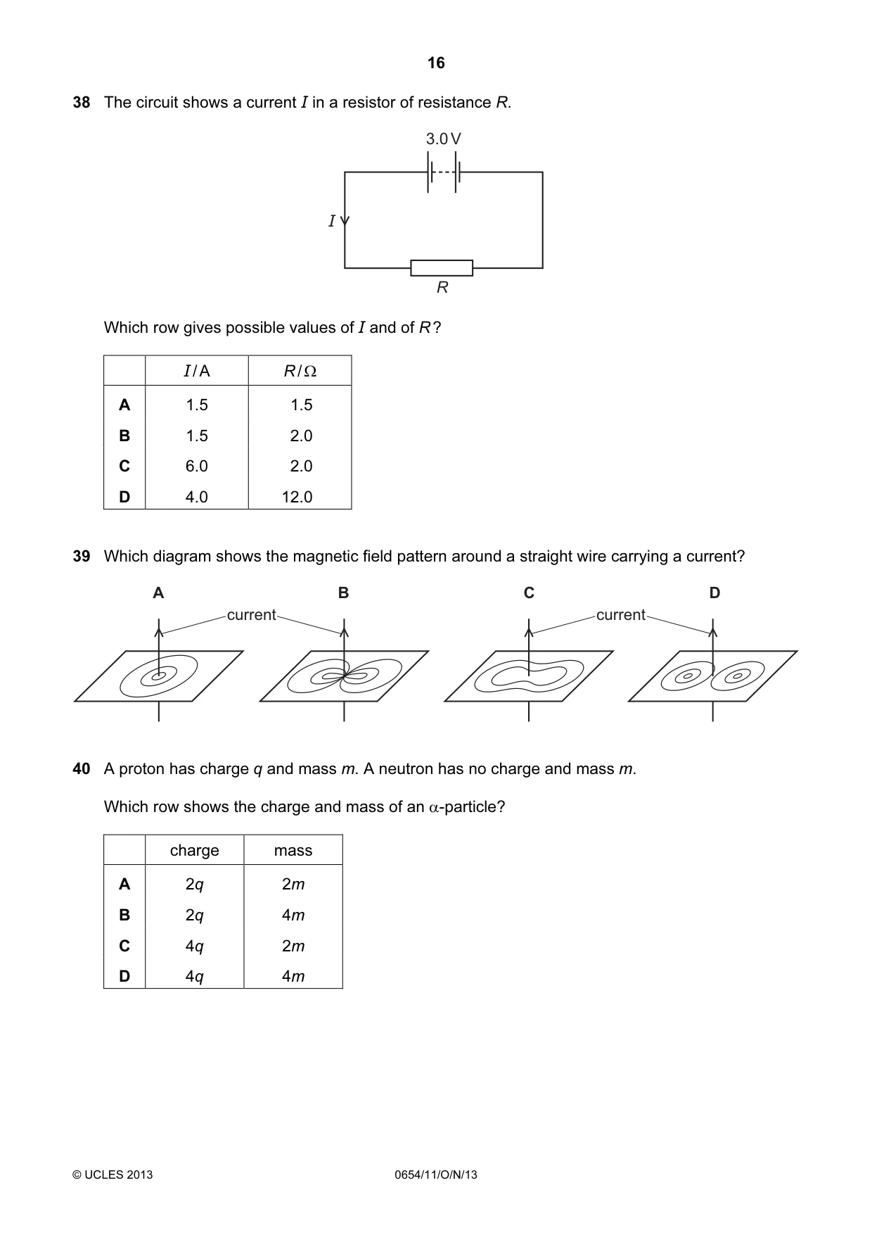 Cambridge IGCSE Sciences - Co-ordinated (Double) 0654 2013 Oct/Nov Paper 1 · Variant 1 question paper, page 16 of 20