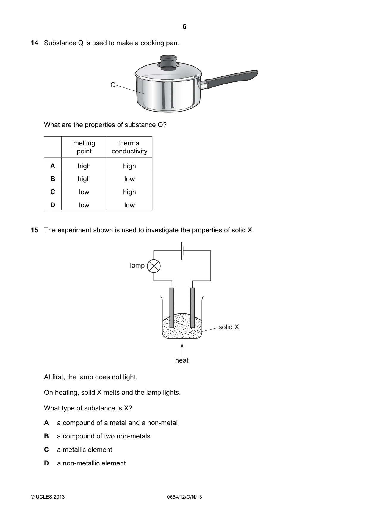 Cambridge IGCSE Sciences - Co-ordinated (Double) 0654 2013 Oct/Nov Paper 1 · Variant 2 question paper, page 6 of 20