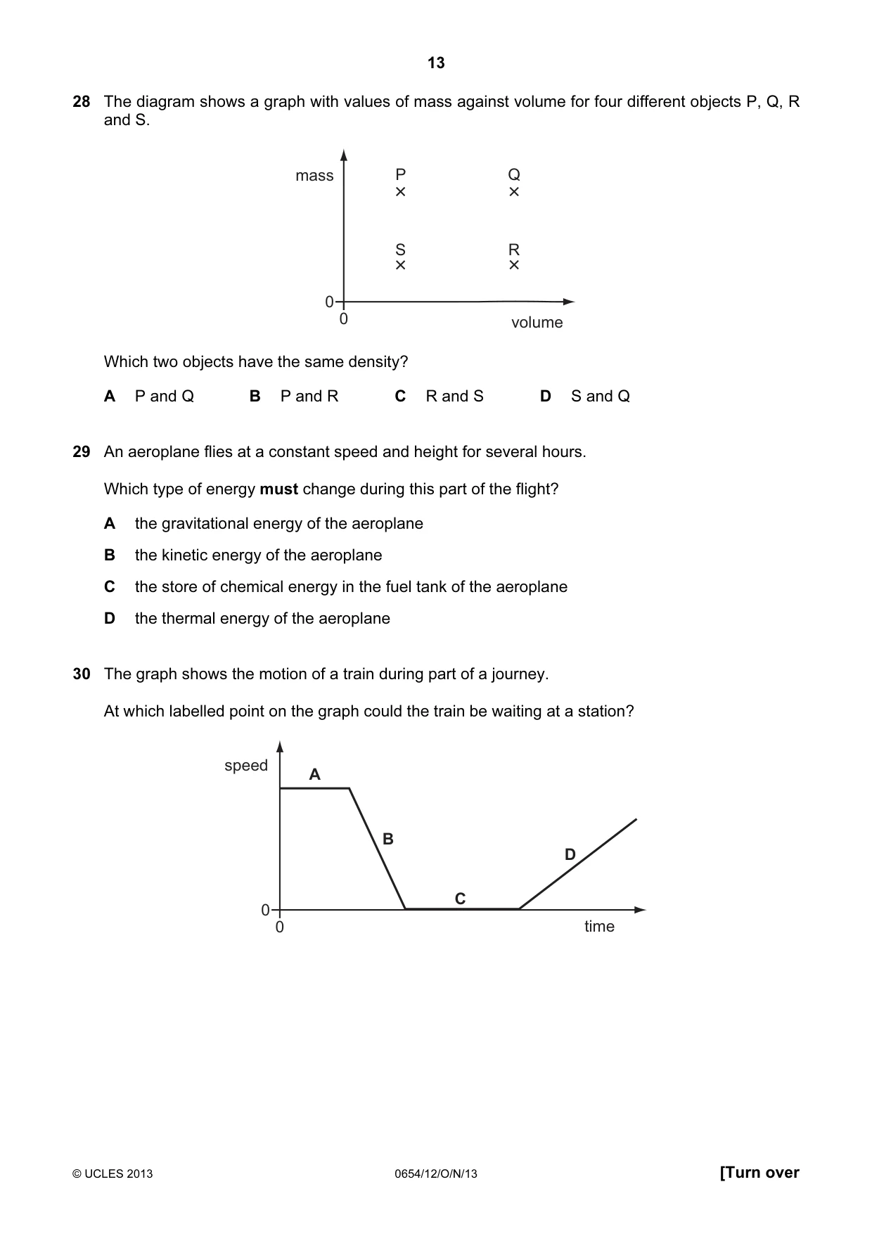 Cambridge IGCSE Sciences - Co-ordinated (Double) 0654 2013 Oct/Nov Paper 1 · Variant 2 question paper, page 13 of 20