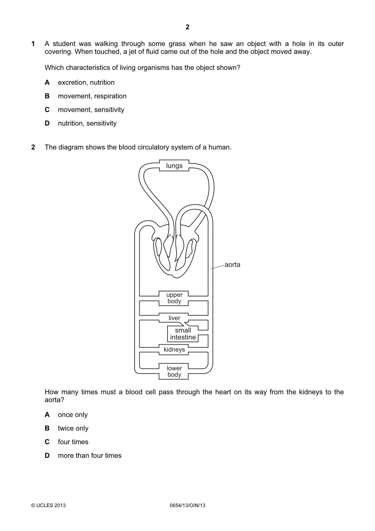 Cambridge IGCSE Sciences - Co-ordinated (Double) 0654 2013 Oct/Nov Paper 1 · Variant 3 question paper, page 2 of 20
