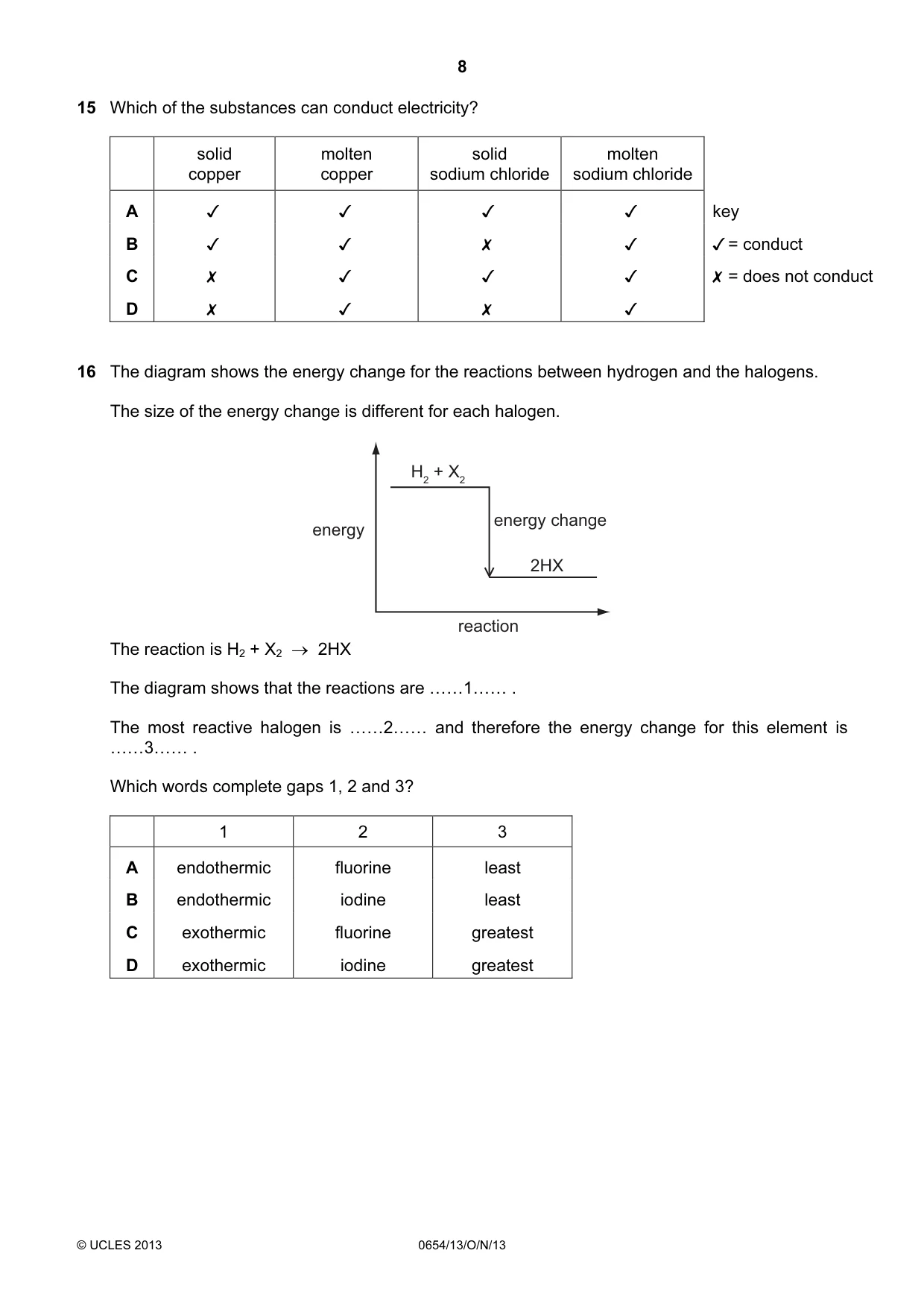 Cambridge IGCSE Sciences - Co-ordinated (Double) 0654 2013 Oct/Nov Paper 1 · Variant 3 question paper, page 8 of 20