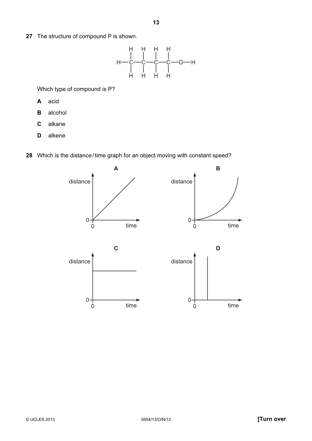 Cambridge IGCSE Sciences - Co-ordinated (Double) 0654 2013 Oct/Nov Paper 1 · Variant 3 question paper, page 13 of 20