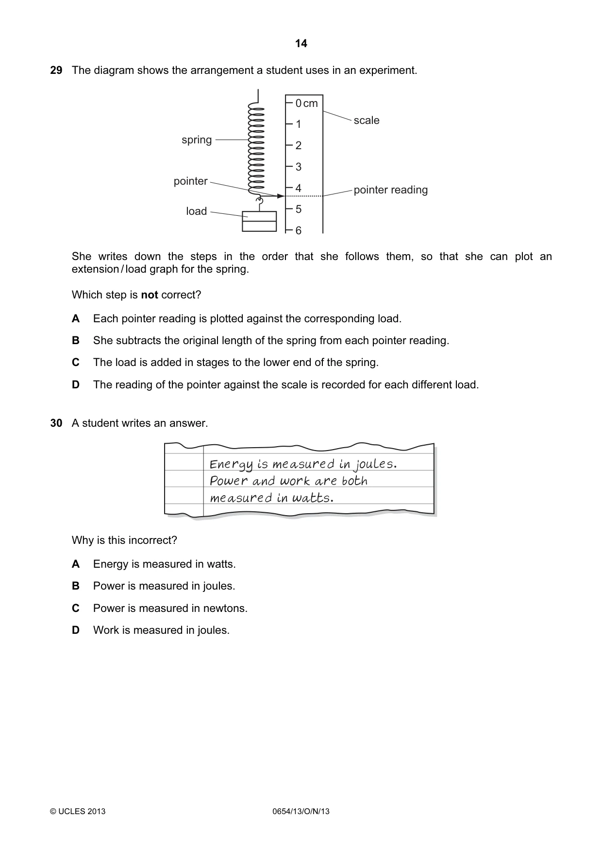 Cambridge IGCSE Sciences - Co-ordinated (Double) 0654 2013 Oct/Nov Paper 1 · Variant 3 question paper, page 14 of 20