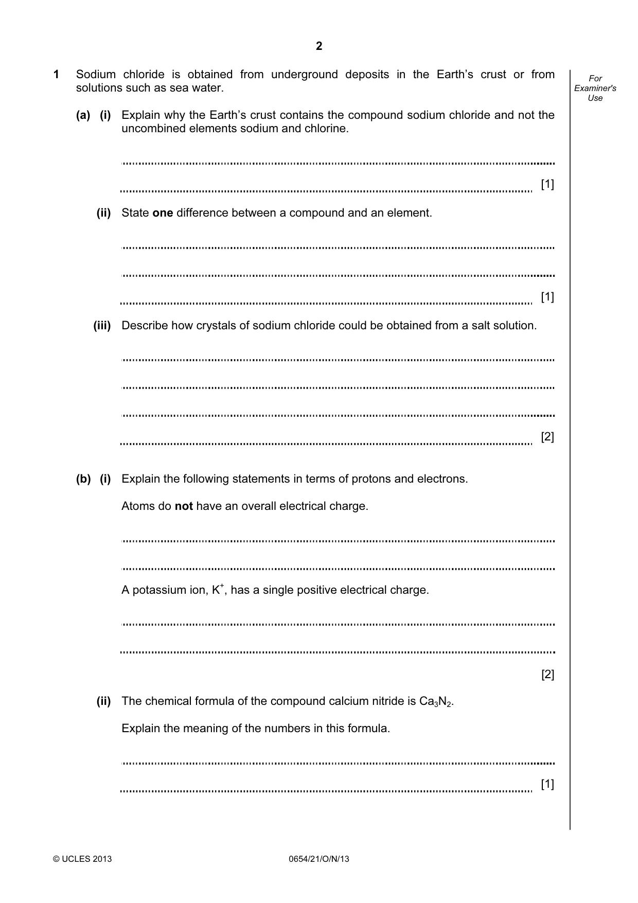 Cambridge IGCSE Sciences - Co-ordinated (Double) 0654 2013 Oct/Nov Paper 2 · Variant 1 question paper, page 2 of 32