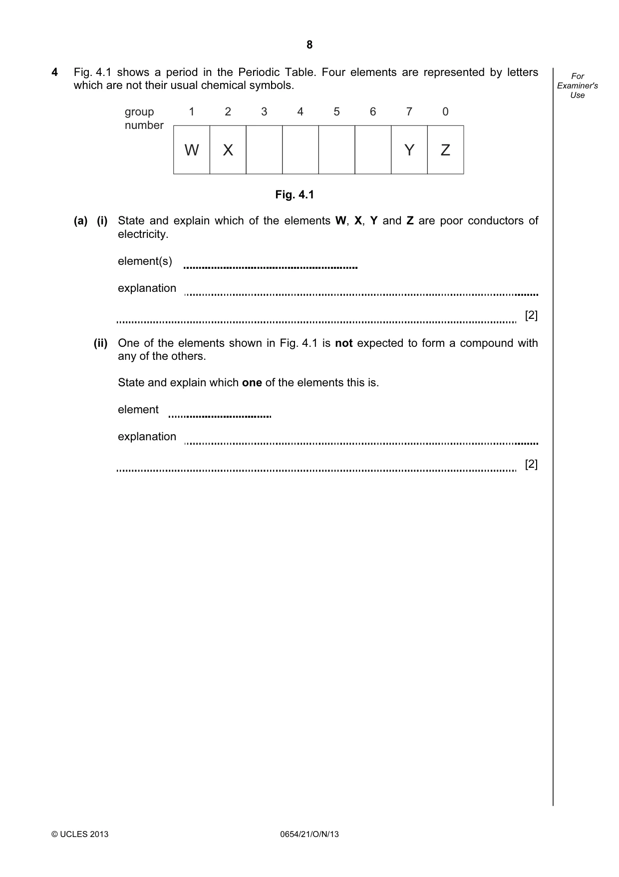 Cambridge IGCSE Sciences - Co-ordinated (Double) 0654 2013 Oct/Nov Paper 2 · Variant 1 question paper, page 8 of 32