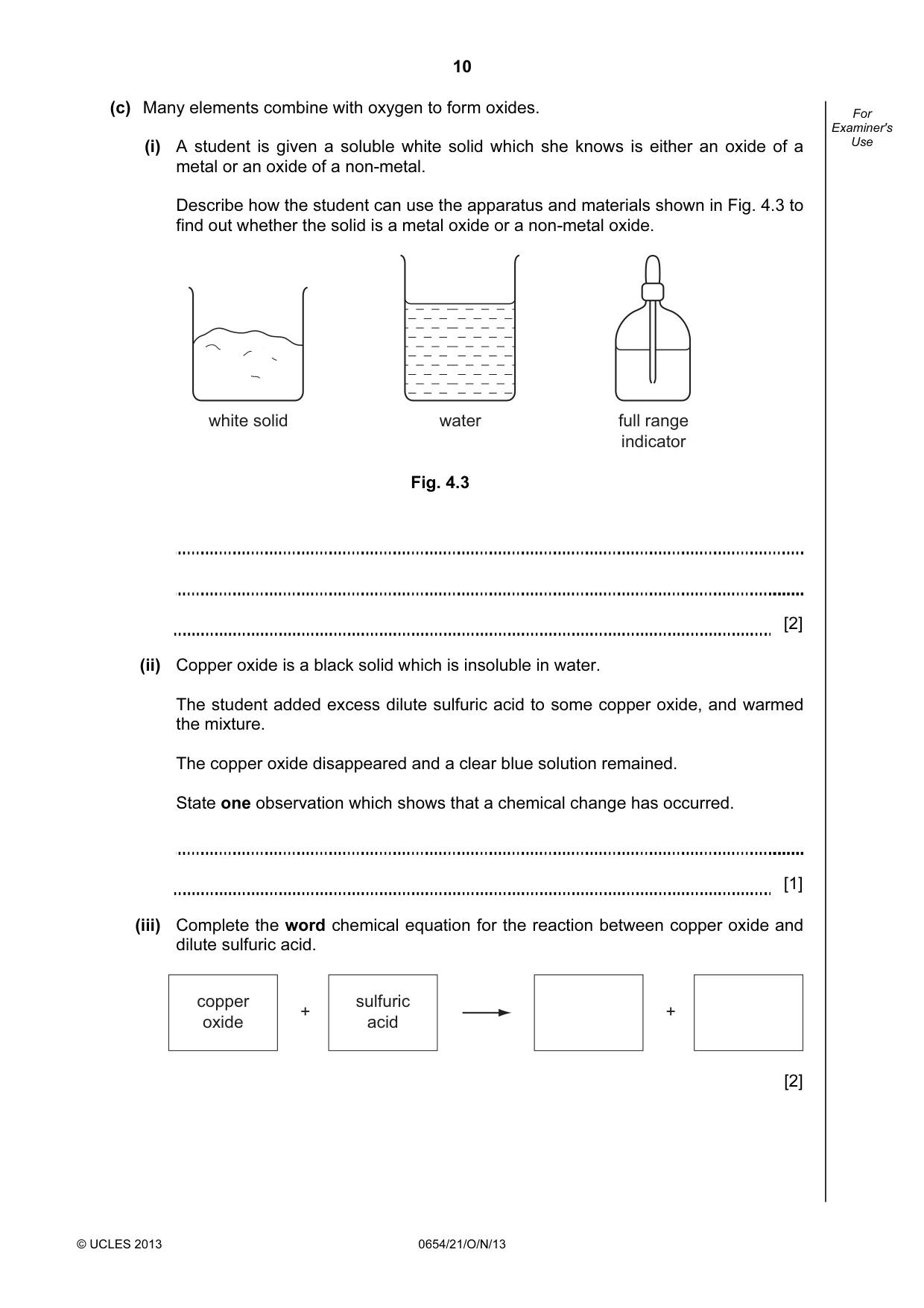 Cambridge IGCSE Sciences - Co-ordinated (Double) 0654 2013 Oct/Nov Paper 2 · Variant 1 question paper, page 10 of 32