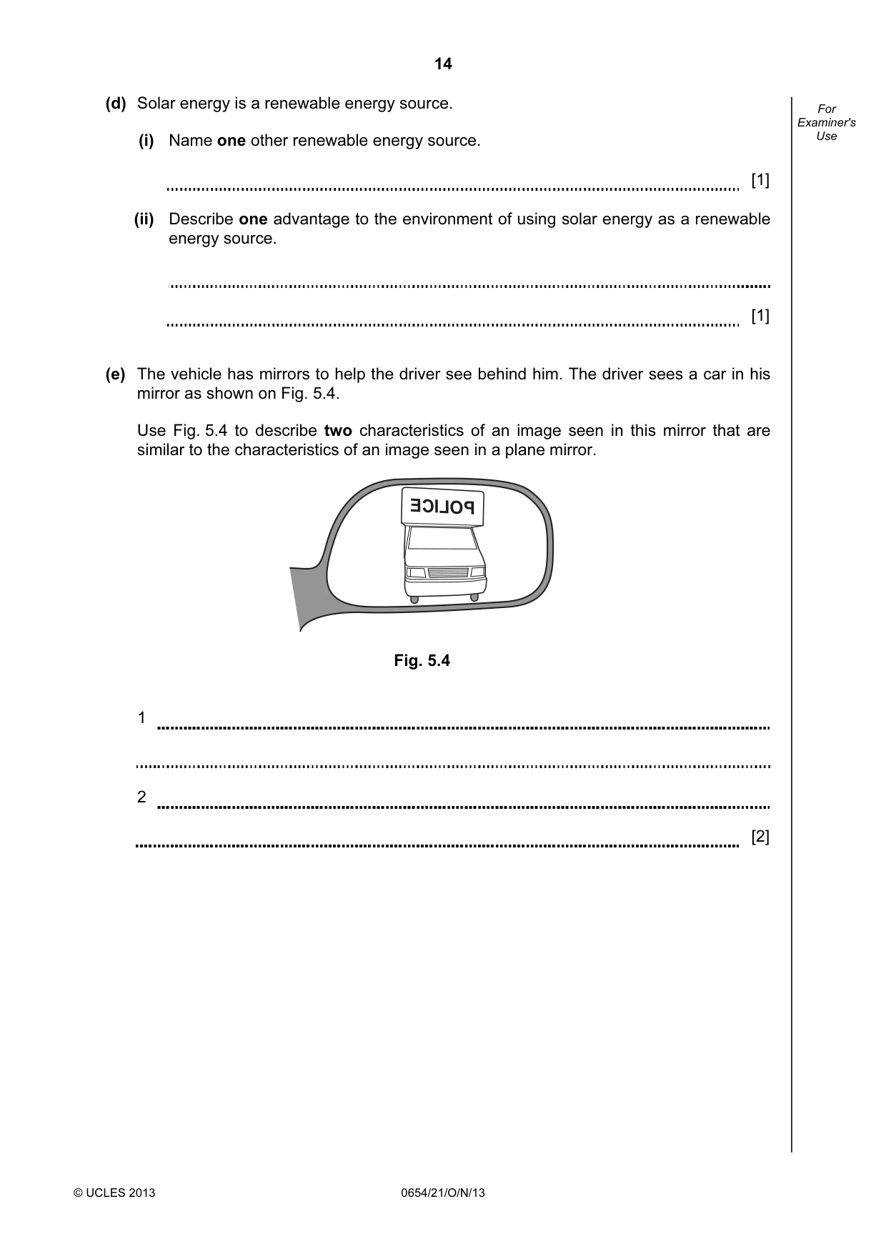 Cambridge IGCSE Sciences - Co-ordinated (Double) 0654 2013 Oct/Nov Paper 2 · Variant 1 question paper, page 14 of 32