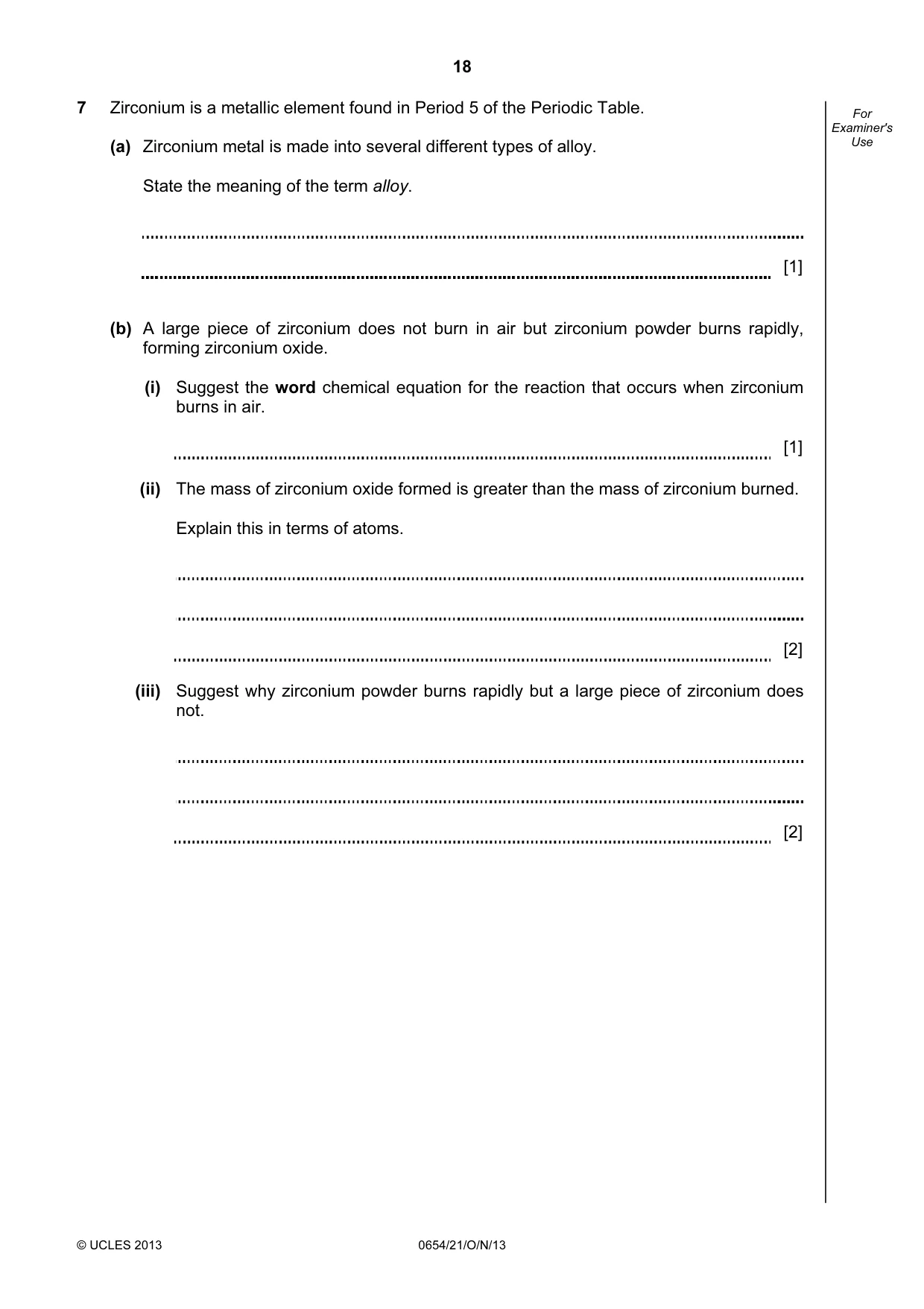 Cambridge IGCSE Sciences - Co-ordinated (Double) 0654 2013 Oct/Nov Paper 2 · Variant 1 question paper, page 18 of 32