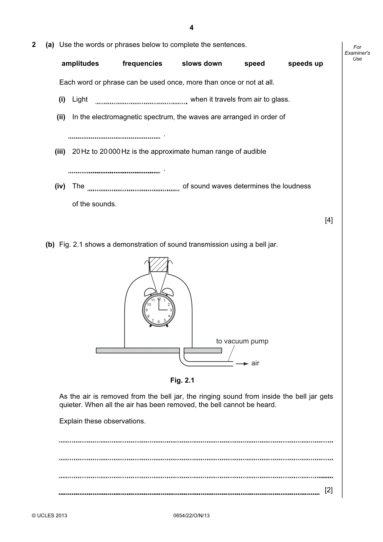 Cambridge IGCSE Sciences - Co-ordinated (Double) 0654 2013 Oct/Nov Paper 2 · Variant 2 question paper, page 4 of 28