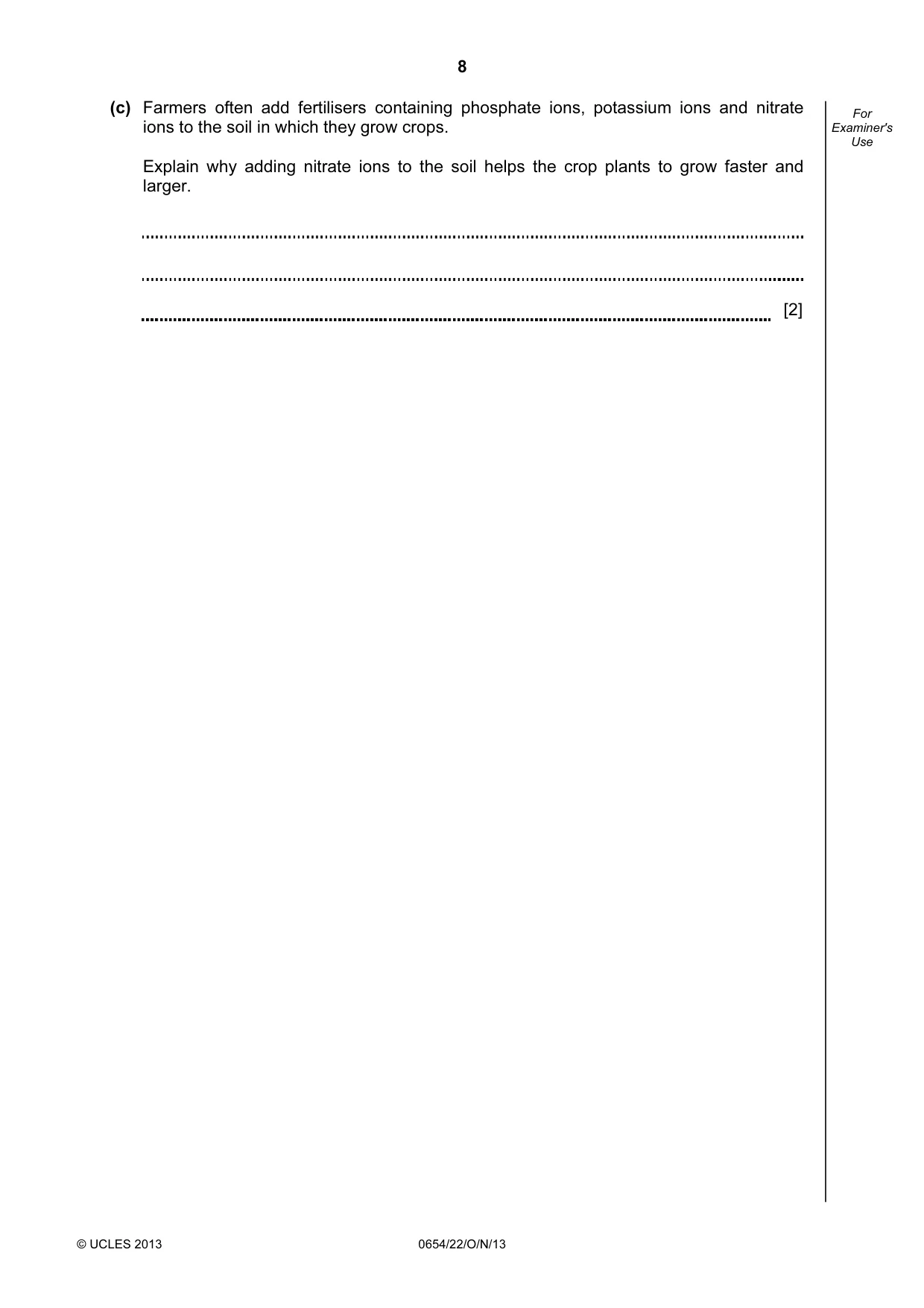 Cambridge IGCSE Sciences - Co-ordinated (Double) 0654 2013 Oct/Nov Paper 2 · Variant 2 question paper, page 8 of 28