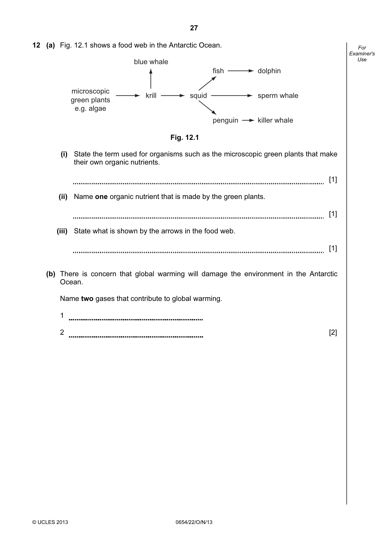 Cambridge IGCSE Sciences - Co-ordinated (Double) 0654 2013 Oct/Nov Paper 2 · Variant 2 question paper, page 27 of 28