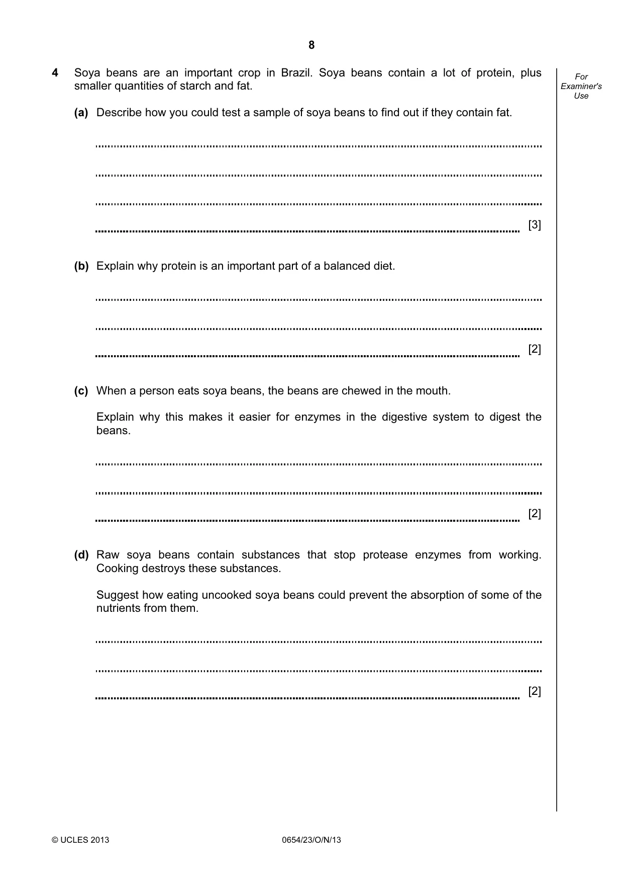 Cambridge IGCSE Sciences - Co-ordinated (Double) 0654 2013 Oct/Nov Paper 2 · Variant 3 question paper, page 8 of 28
