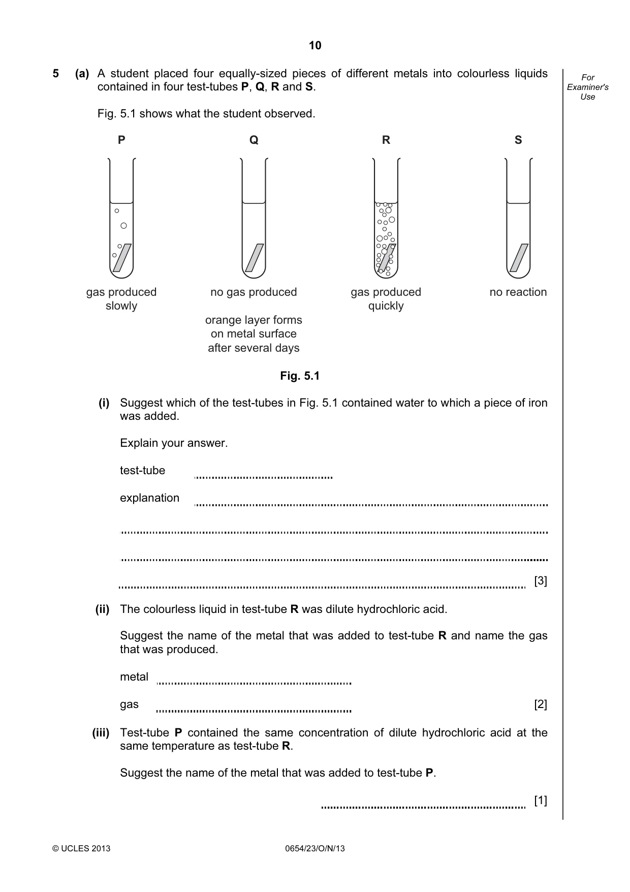 Cambridge IGCSE Sciences - Co-ordinated (Double) 0654 2013 Oct/Nov Paper 2 · Variant 3 question paper, page 10 of 28