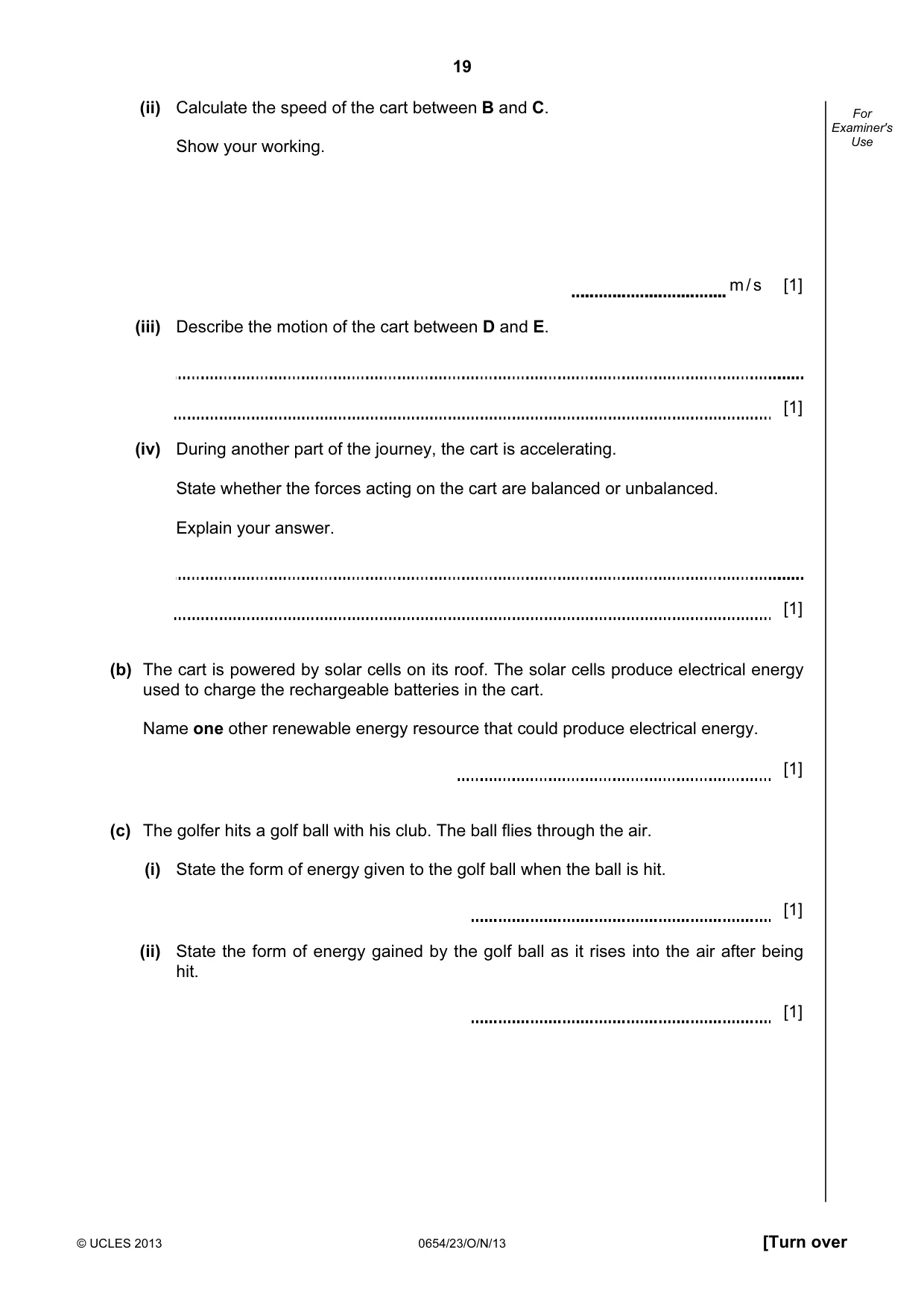 Cambridge IGCSE Sciences - Co-ordinated (Double) 0654 2013 Oct/Nov Paper 2 · Variant 3 question paper, page 19 of 28
