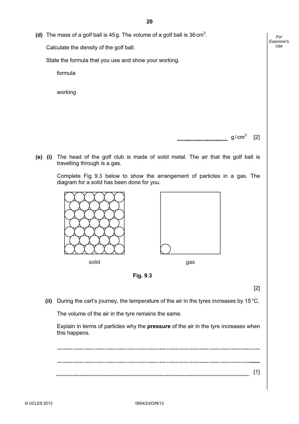 Cambridge IGCSE Sciences - Co-ordinated (Double) 0654 2013 Oct/Nov Paper 2 · Variant 3 question paper, page 20 of 28