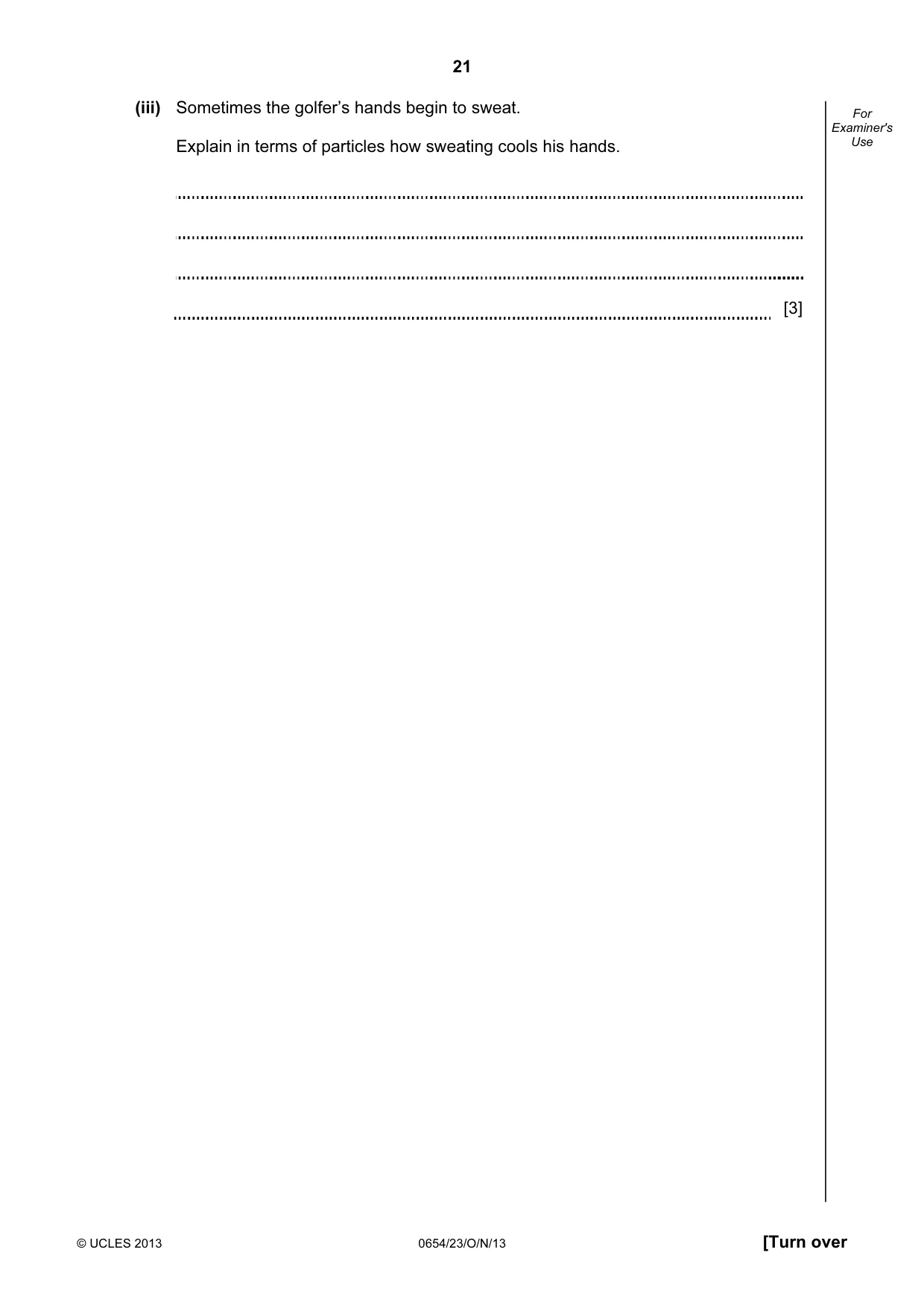 Cambridge IGCSE Sciences - Co-ordinated (Double) 0654 2013 Oct/Nov Paper 2 · Variant 3 question paper, page 21 of 28