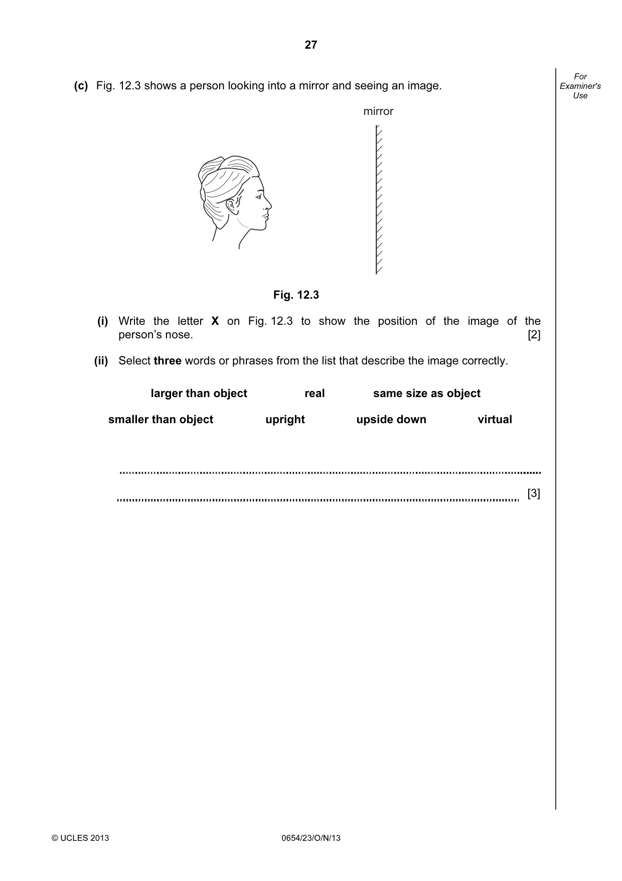 Cambridge IGCSE Sciences - Co-ordinated (Double) 0654 2013 Oct/Nov Paper 2 · Variant 3 question paper, page 27 of 28