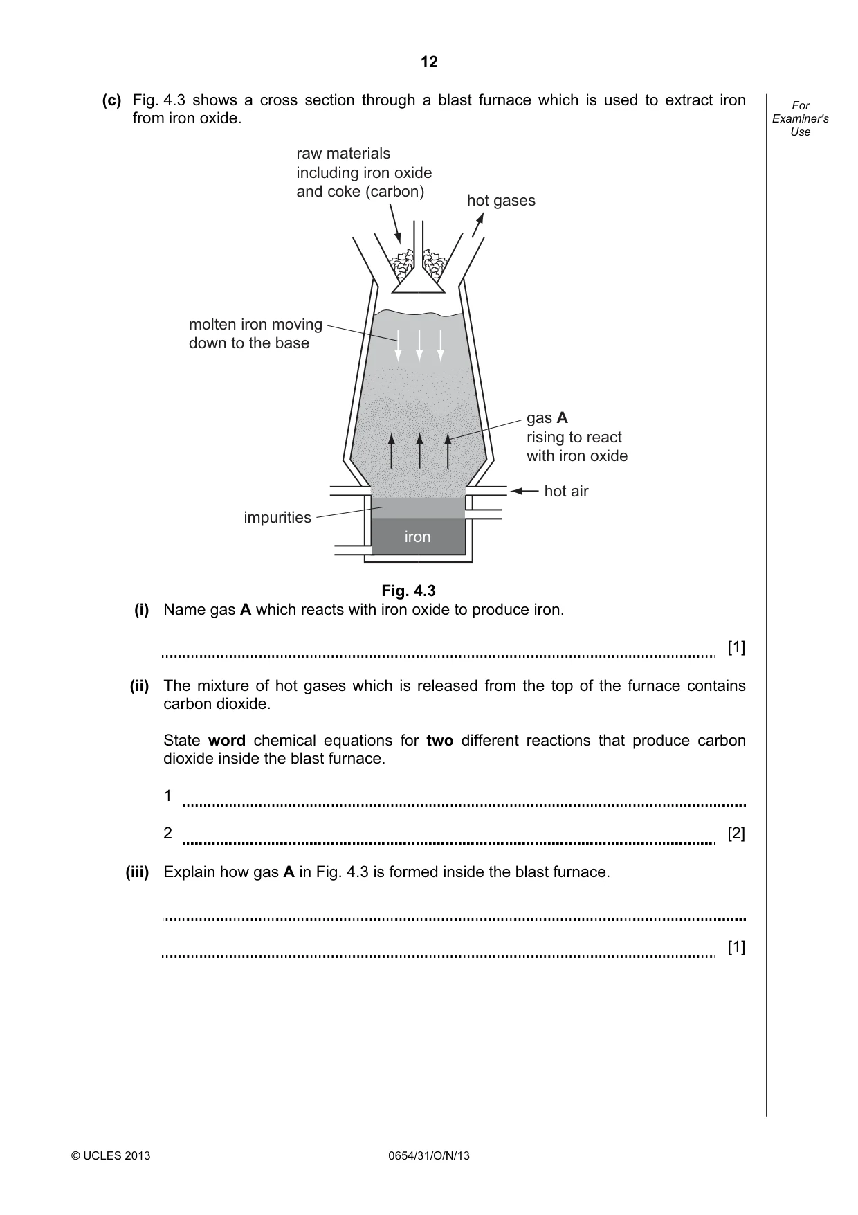 Cambridge IGCSE Sciences - Co-ordinated (Double) 0654 2013 Oct/Nov Paper 3 · Variant 1 question paper, page 12 of 36