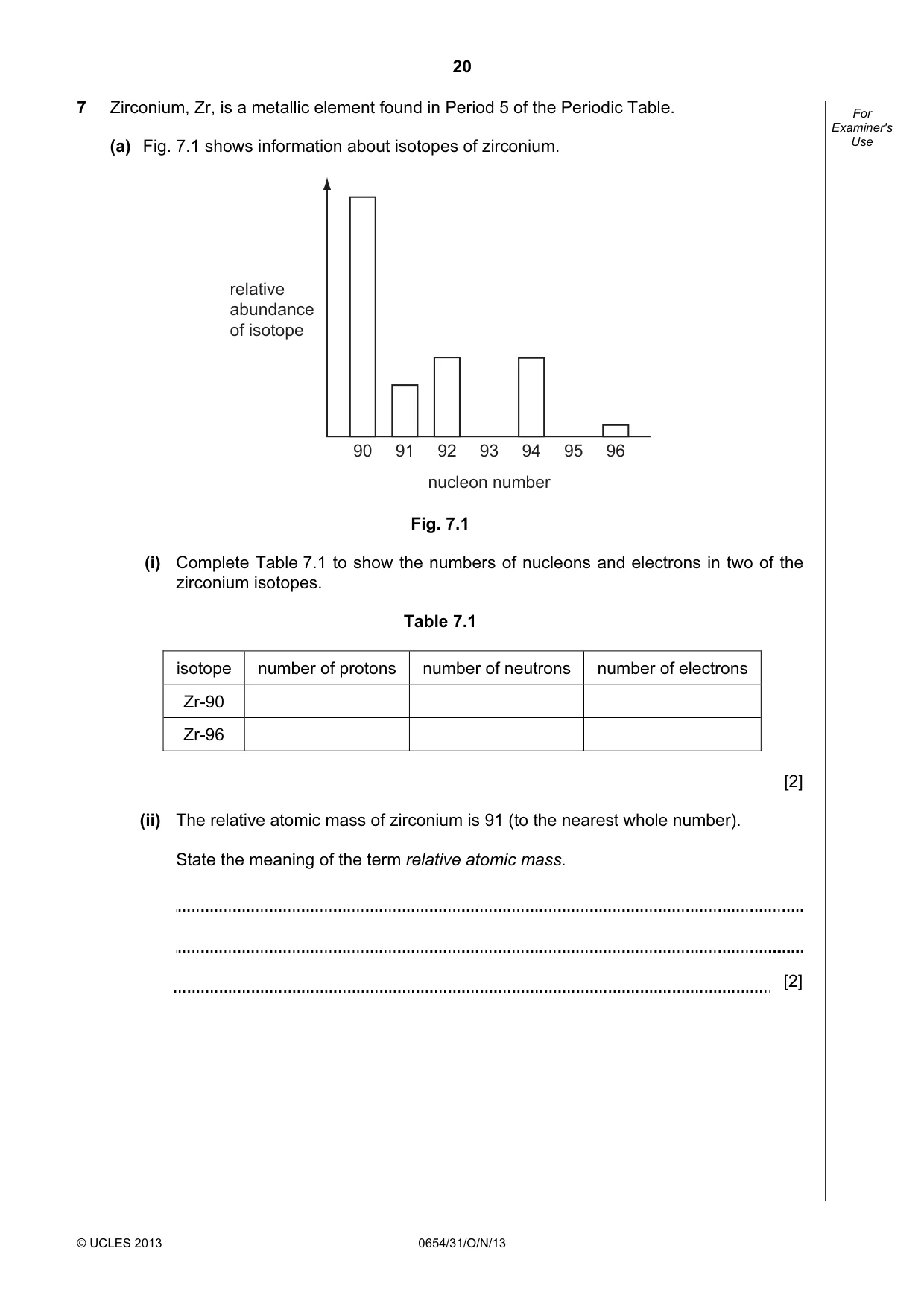 Cambridge IGCSE Sciences - Co-ordinated (Double) 0654 2013 Oct/Nov Paper 3 · Variant 1 question paper, page 20 of 36