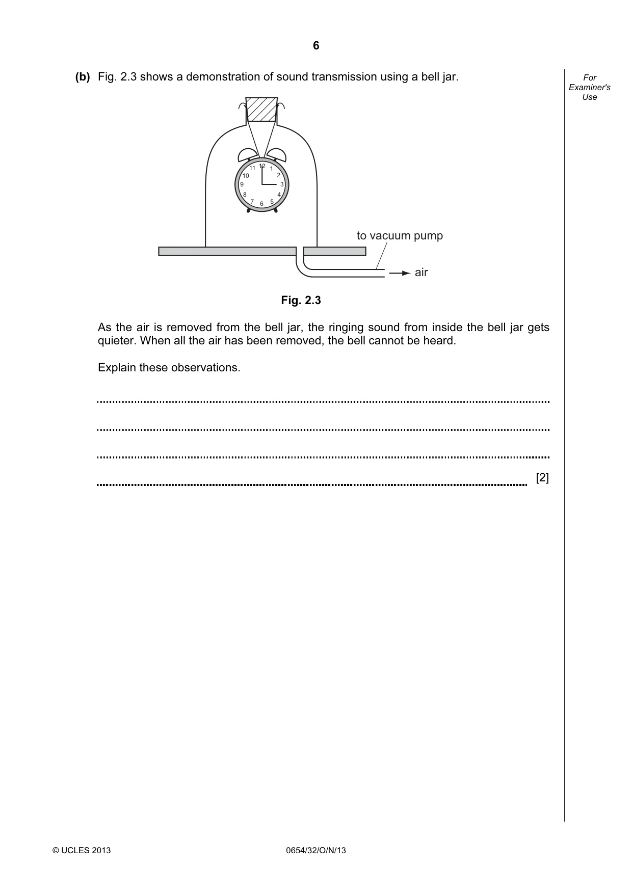 Cambridge IGCSE Sciences - Co-ordinated (Double) 0654 2013 Oct/Nov Paper 3 · Variant 2 question paper, page 6 of 28