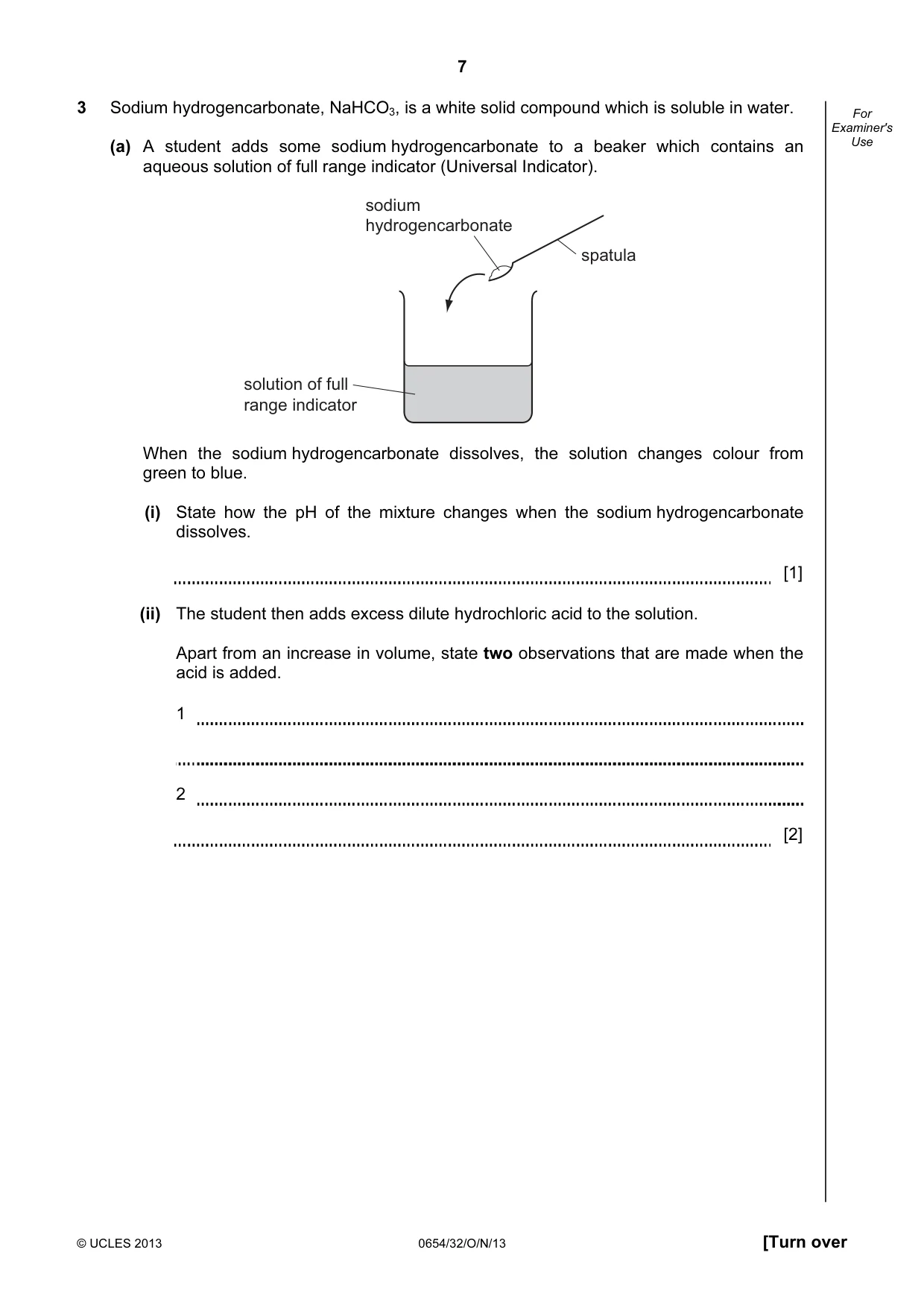 Cambridge IGCSE Sciences - Co-ordinated (Double) 0654 2013 Oct/Nov Paper 3 · Variant 2 question paper, page 7 of 28
