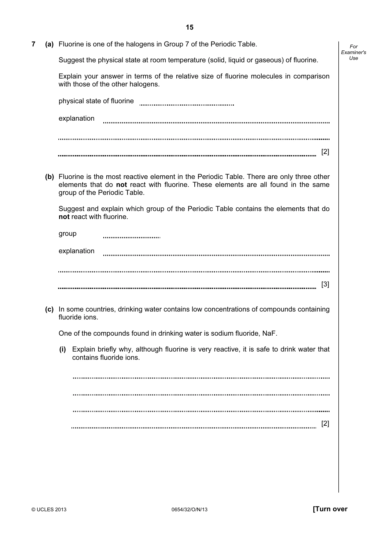 Cambridge IGCSE Sciences - Co-ordinated (Double) 0654 2013 Oct/Nov Paper 3 · Variant 2 question paper, page 15 of 28