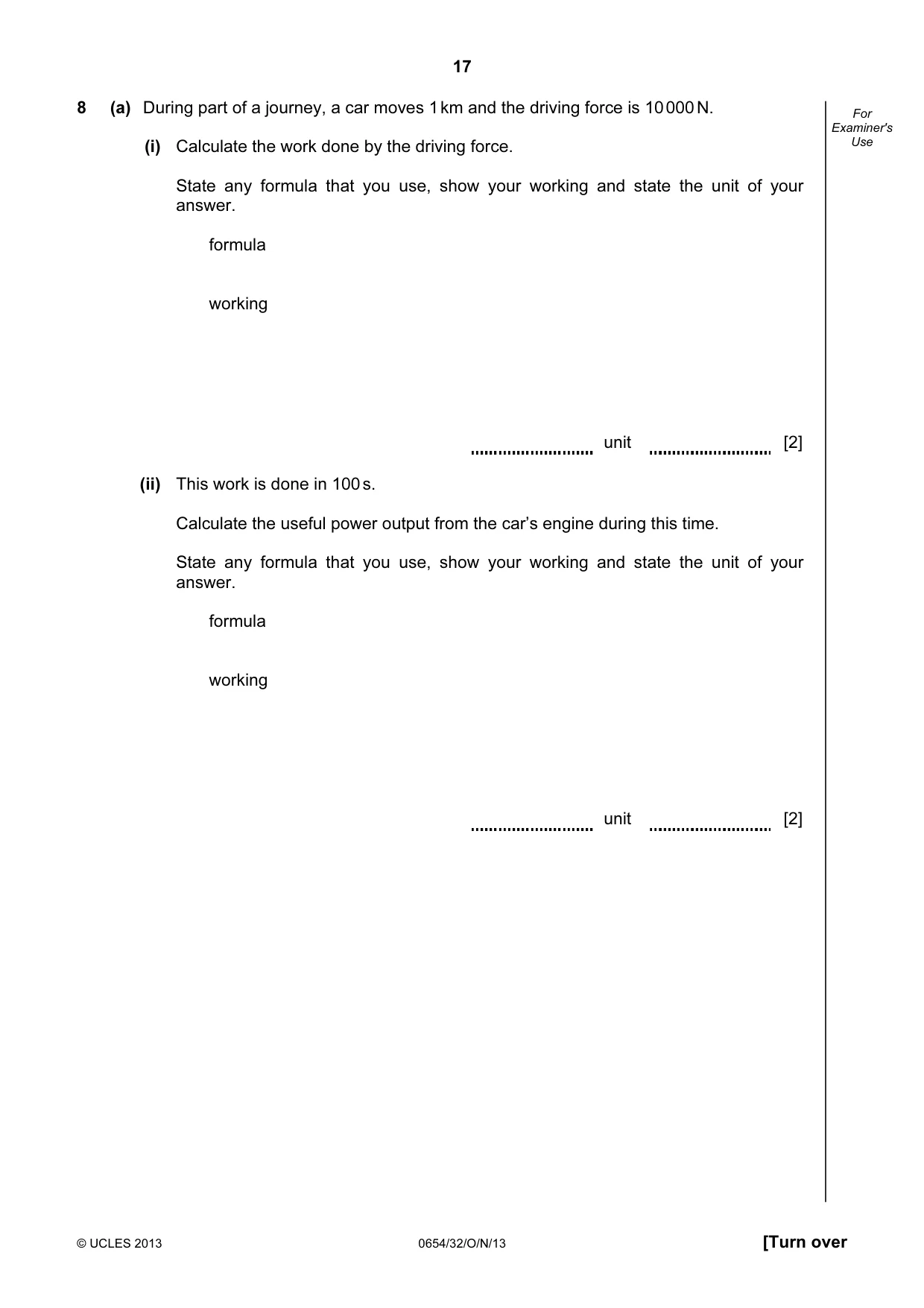 Cambridge IGCSE Sciences - Co-ordinated (Double) 0654 2013 Oct/Nov Paper 3 · Variant 2 question paper, page 17 of 28