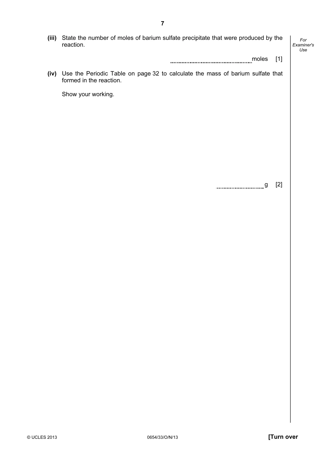 Cambridge IGCSE Sciences - Co-ordinated (Double) 0654 2013 Oct/Nov Paper 3 · Variant 3 question paper, page 7 of 32