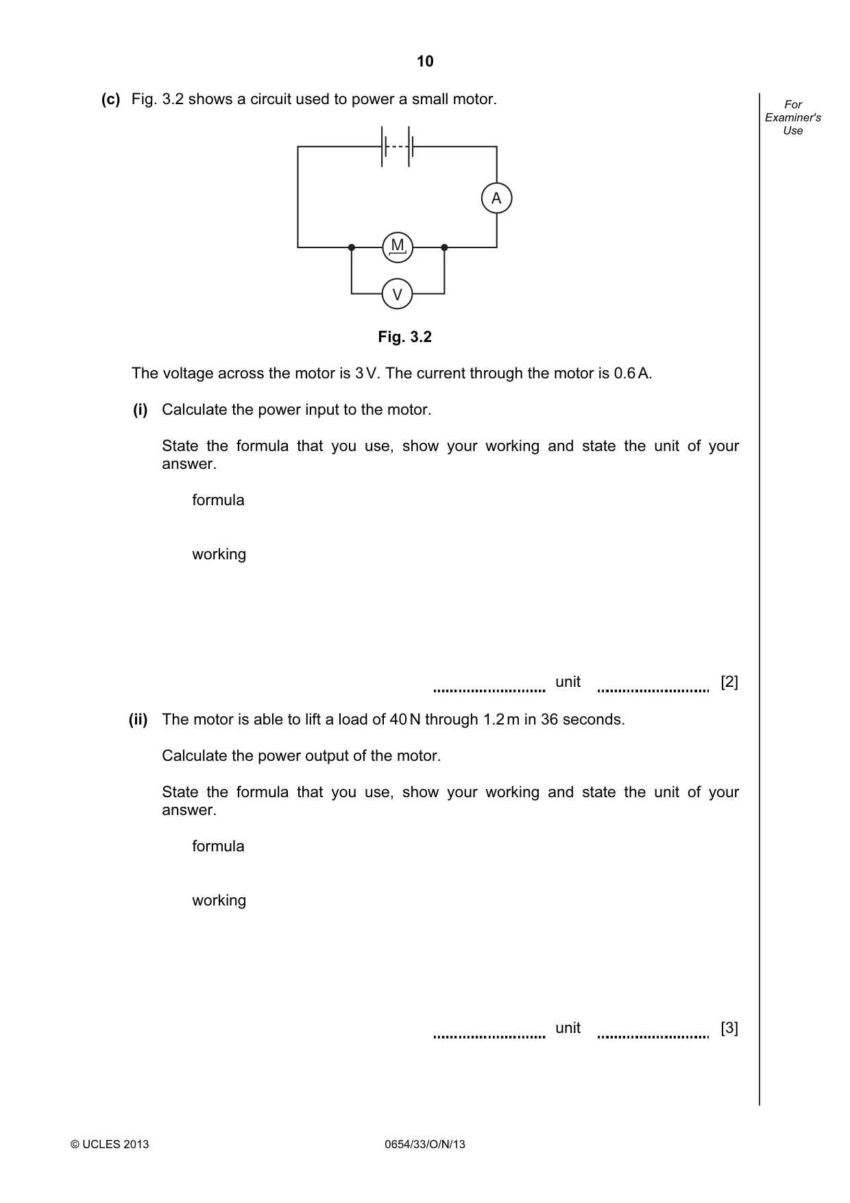 Cambridge IGCSE Sciences - Co-ordinated (Double) 0654 2013 Oct/Nov Paper 3 · Variant 3 question paper, page 10 of 32