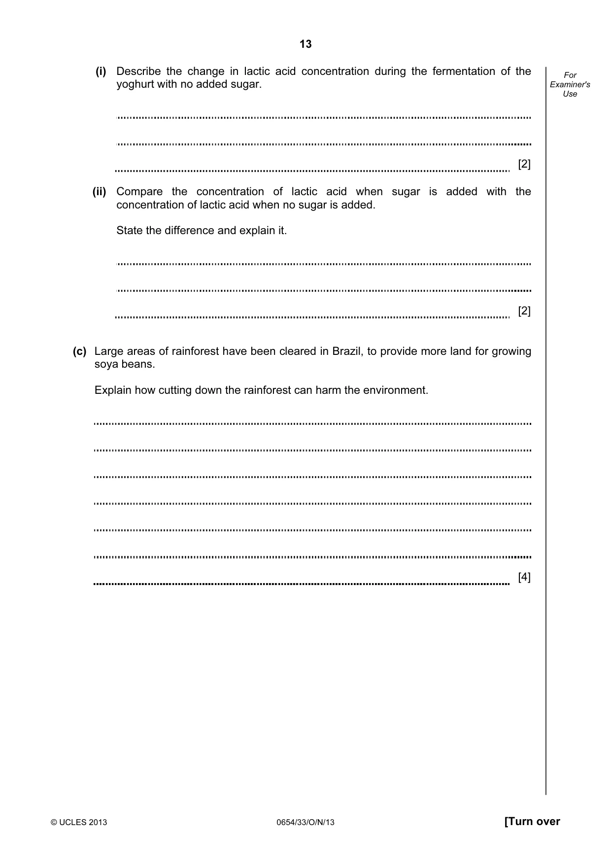 Cambridge IGCSE Sciences - Co-ordinated (Double) 0654 2013 Oct/Nov Paper 3 · Variant 3 question paper, page 13 of 32