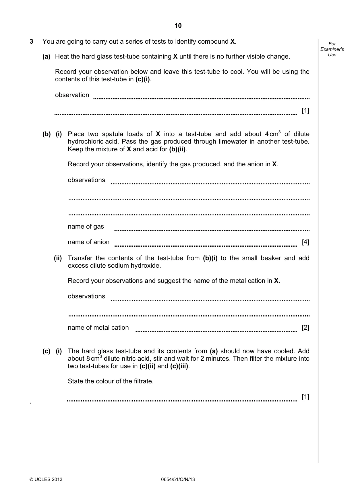 Cambridge IGCSE Sciences - Co-ordinated (Double) 0654 2013 Oct/Nov Paper 5 · Variant 1 question paper, page 10 of 12