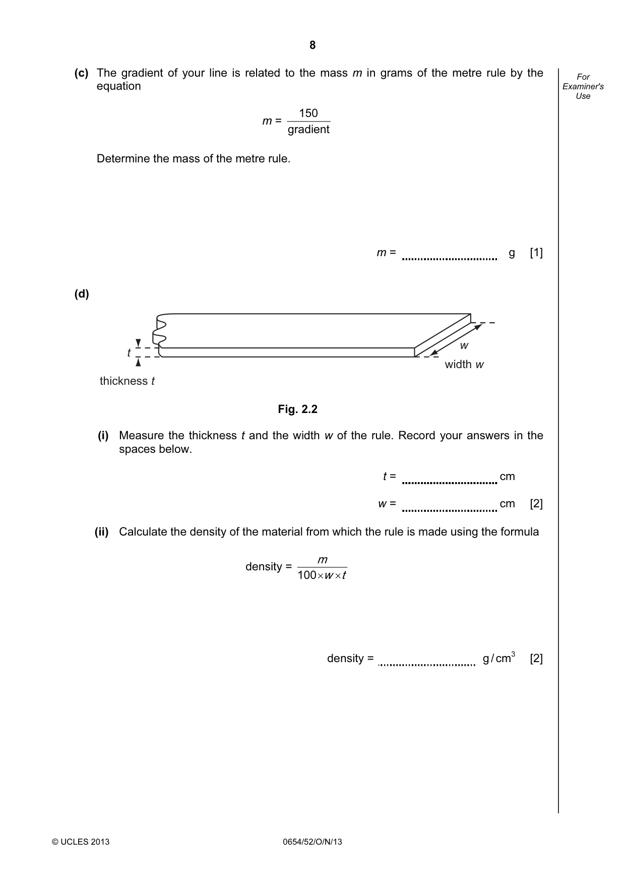 Cambridge IGCSE Sciences - Co-ordinated (Double) 0654 2013 Oct/Nov Paper 5 · Variant 2 question paper, page 8 of 12