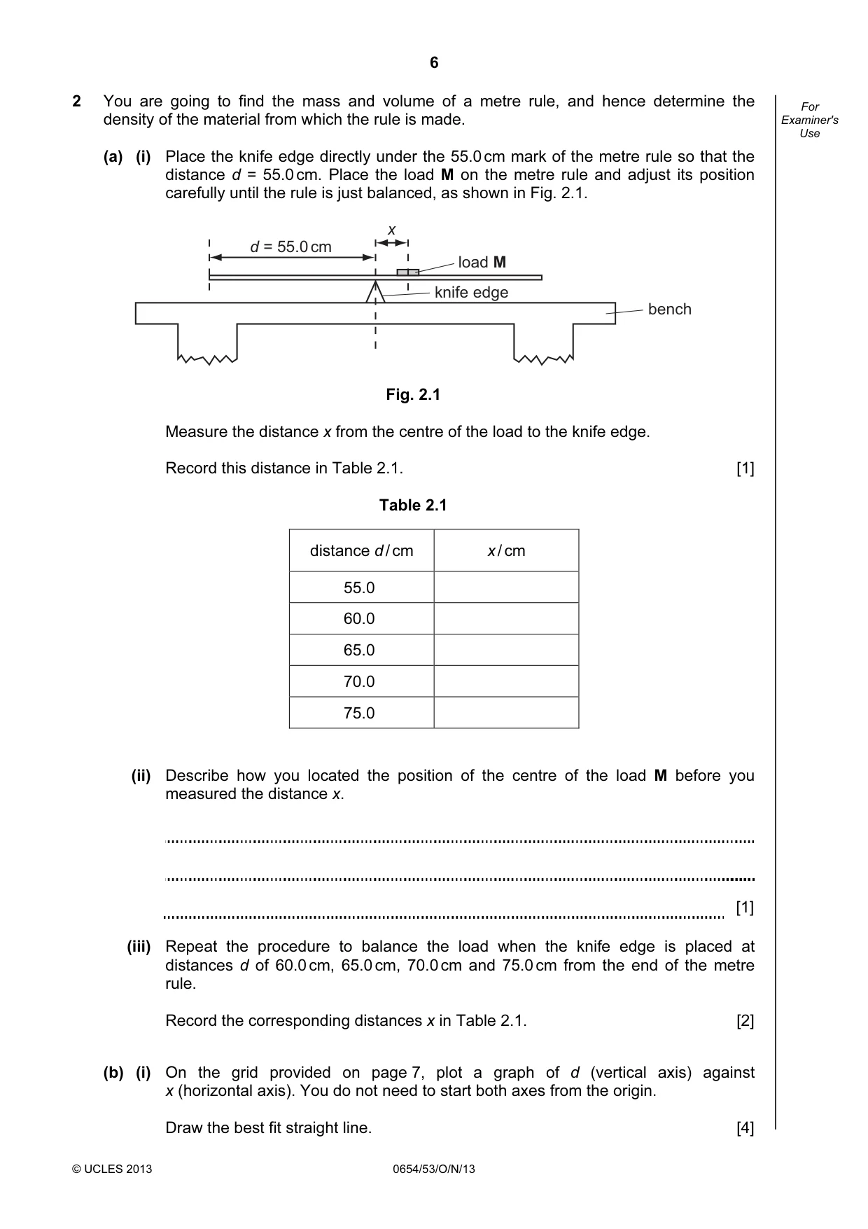 Cambridge IGCSE Sciences - Co-ordinated (Double) 0654 2013 Oct/Nov Paper 5 · Variant 3 question paper, page 6 of 12