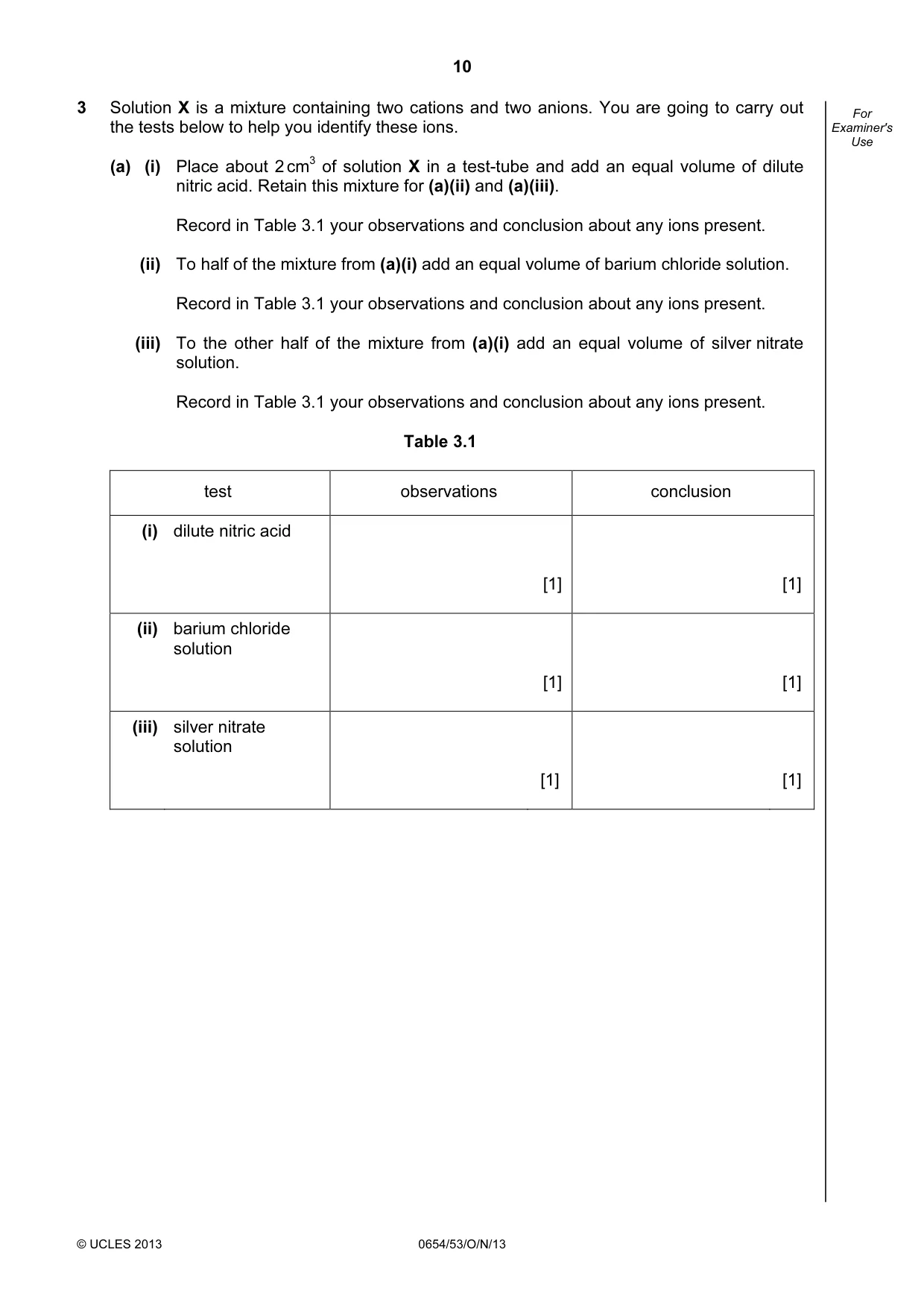 Cambridge IGCSE Sciences - Co-ordinated (Double) 0654 2013 Oct/Nov Paper 5 · Variant 3 question paper, page 10 of 12