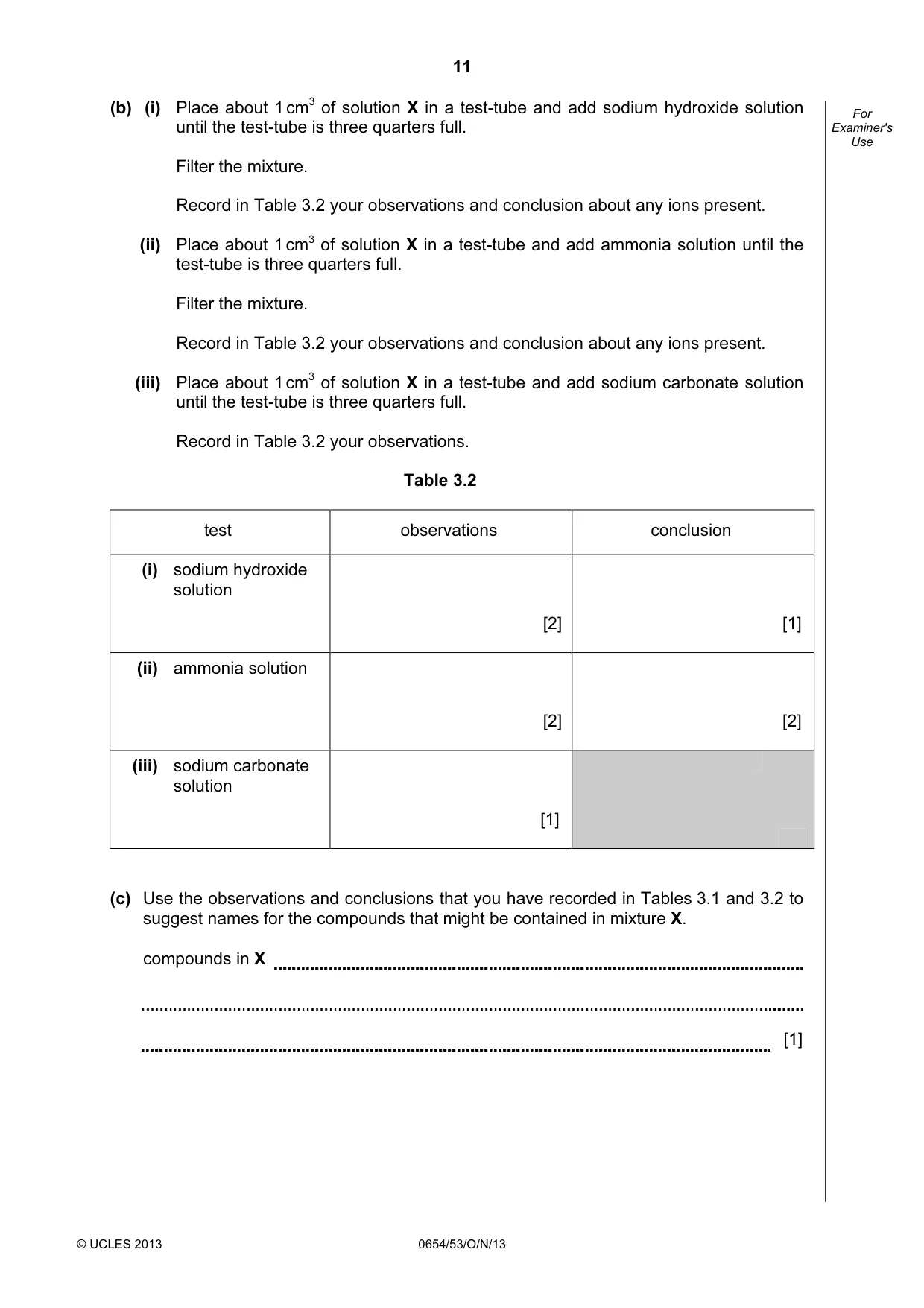 Cambridge IGCSE Sciences - Co-ordinated (Double) 0654 2013 Oct/Nov Paper 5 · Variant 3 question paper, page 11 of 12