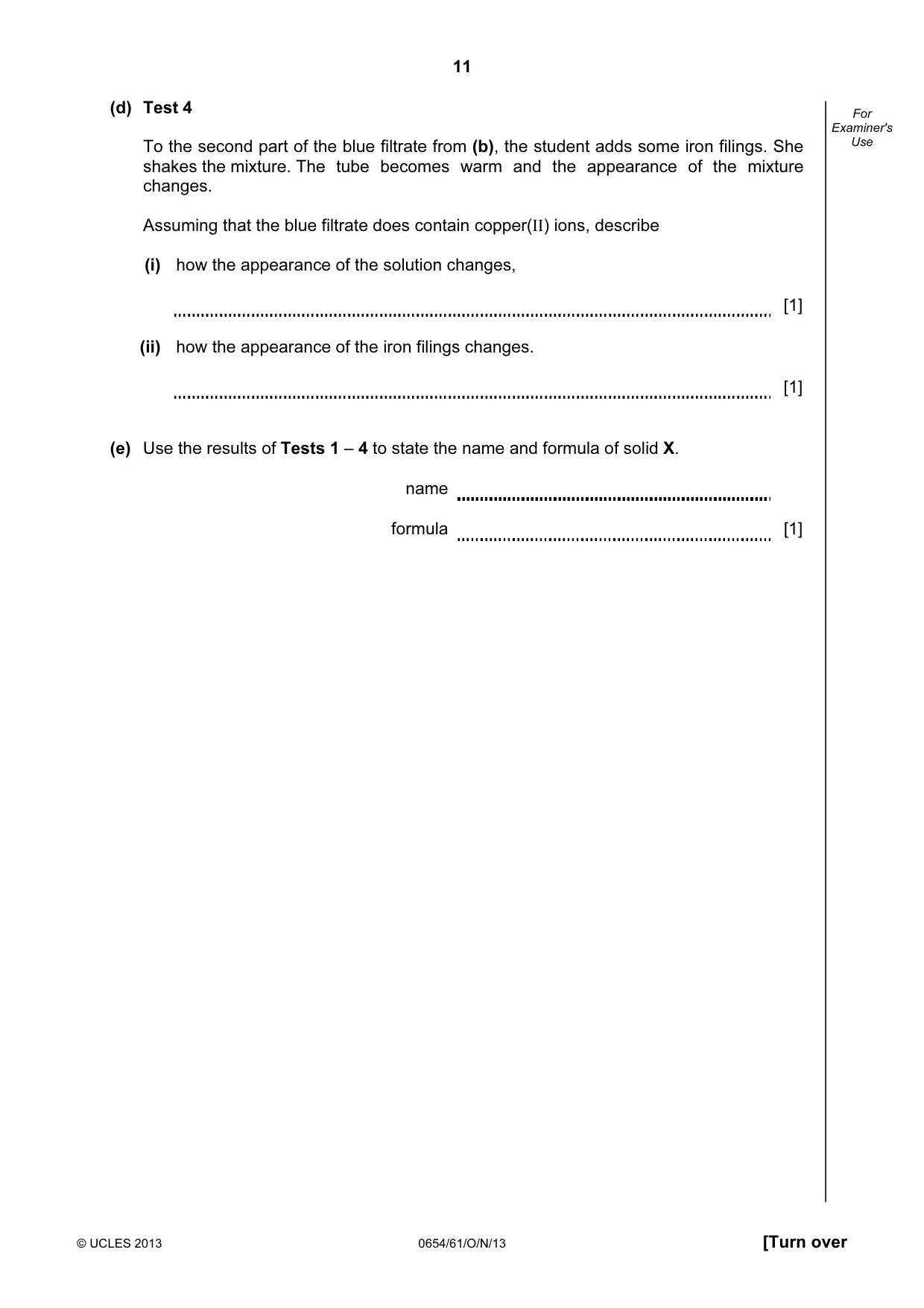 Cambridge IGCSE Sciences - Co-ordinated (Double) 0654 2013 Oct/Nov Paper 6 · Variant 1 question paper, page 11 of 20