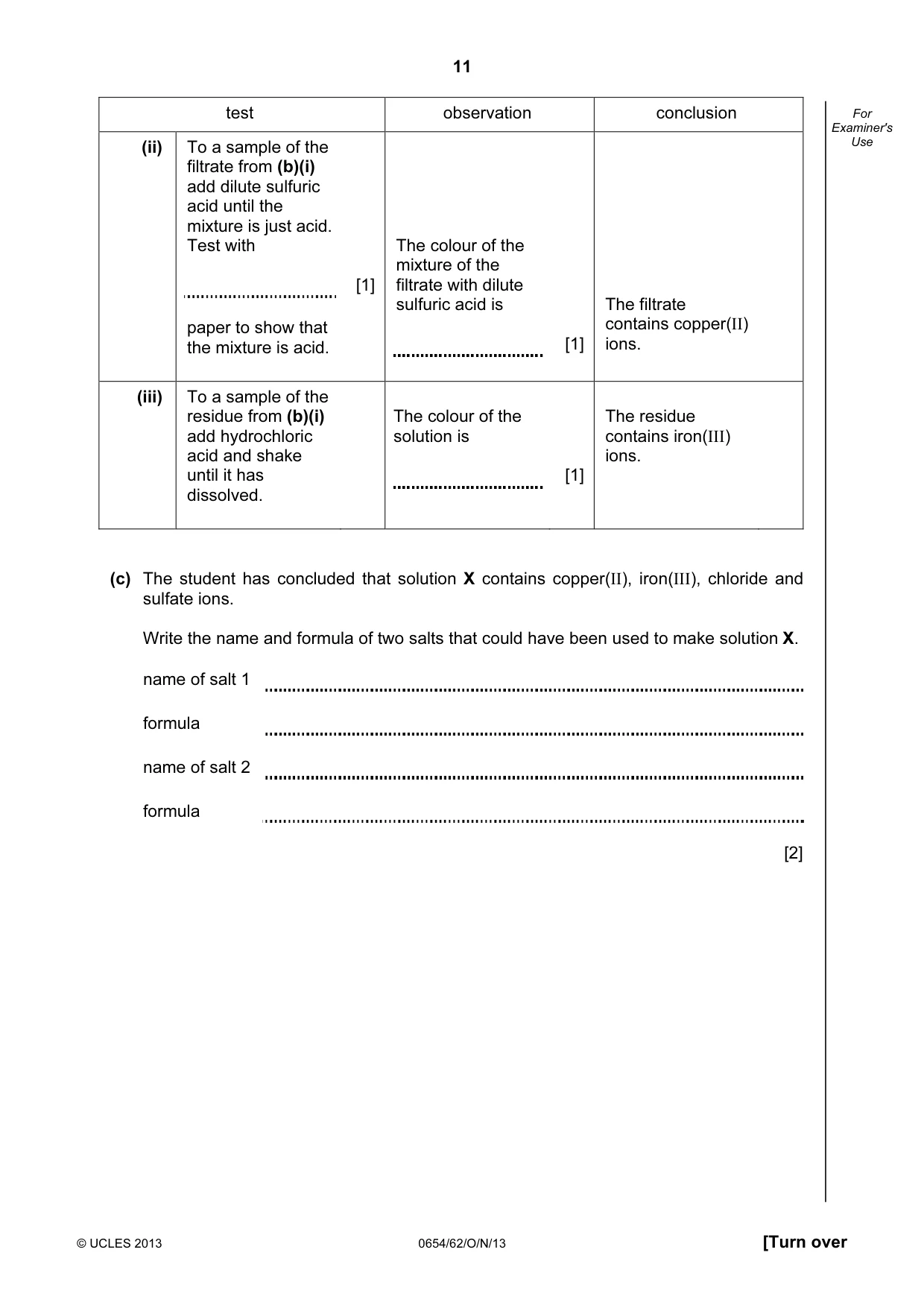 Cambridge IGCSE Sciences - Co-ordinated (Double) 0654 2013 Oct/Nov Paper 6 · Variant 2 question paper, page 11 of 20