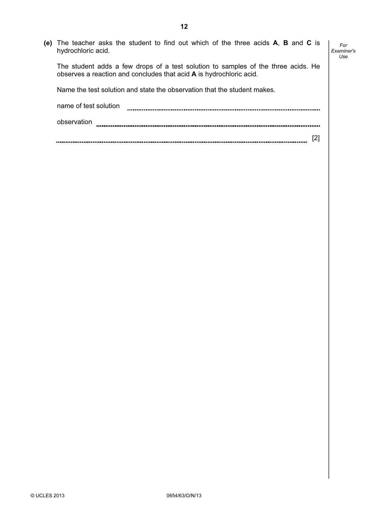 Cambridge IGCSE Sciences - Co-ordinated (Double) 0654 2013 Oct/Nov Paper 6 · Variant 3 question paper, page 12 of 20