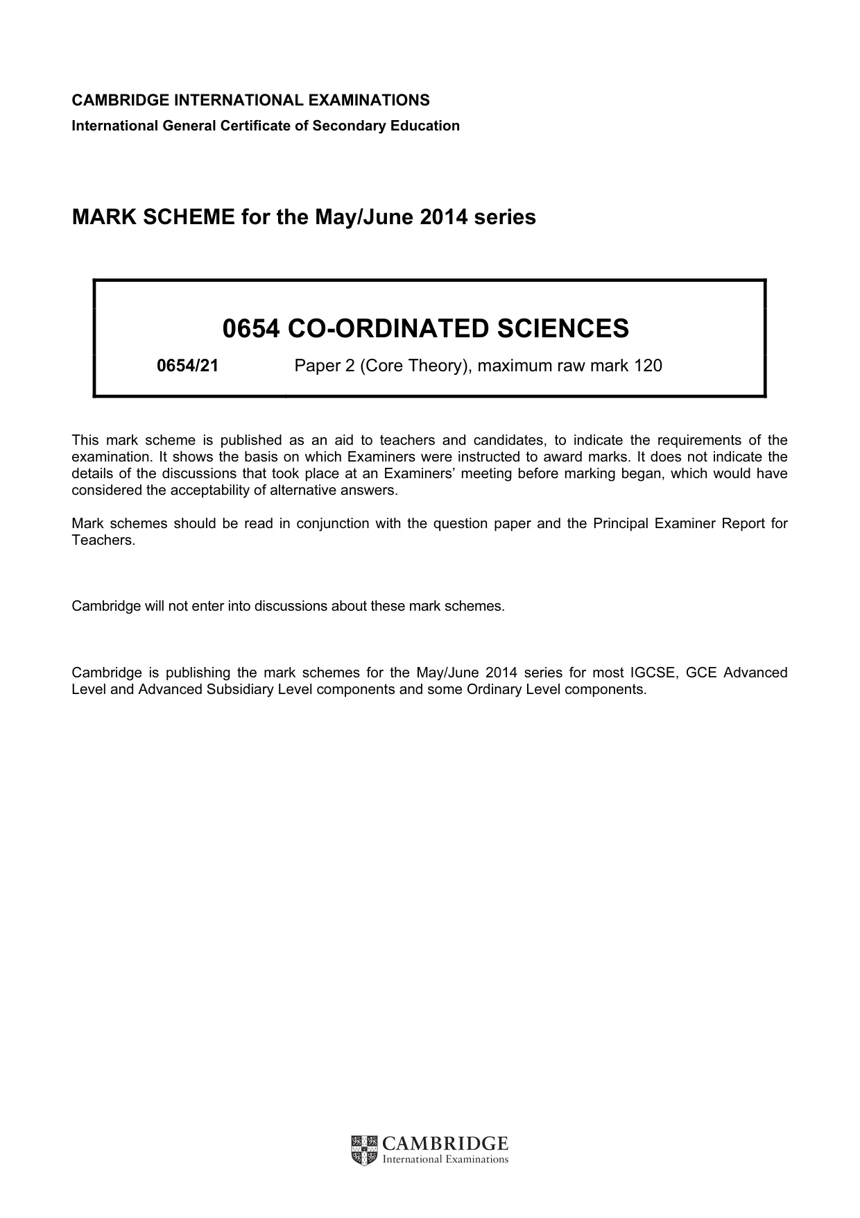 Mark scheme, page 1 of 7
