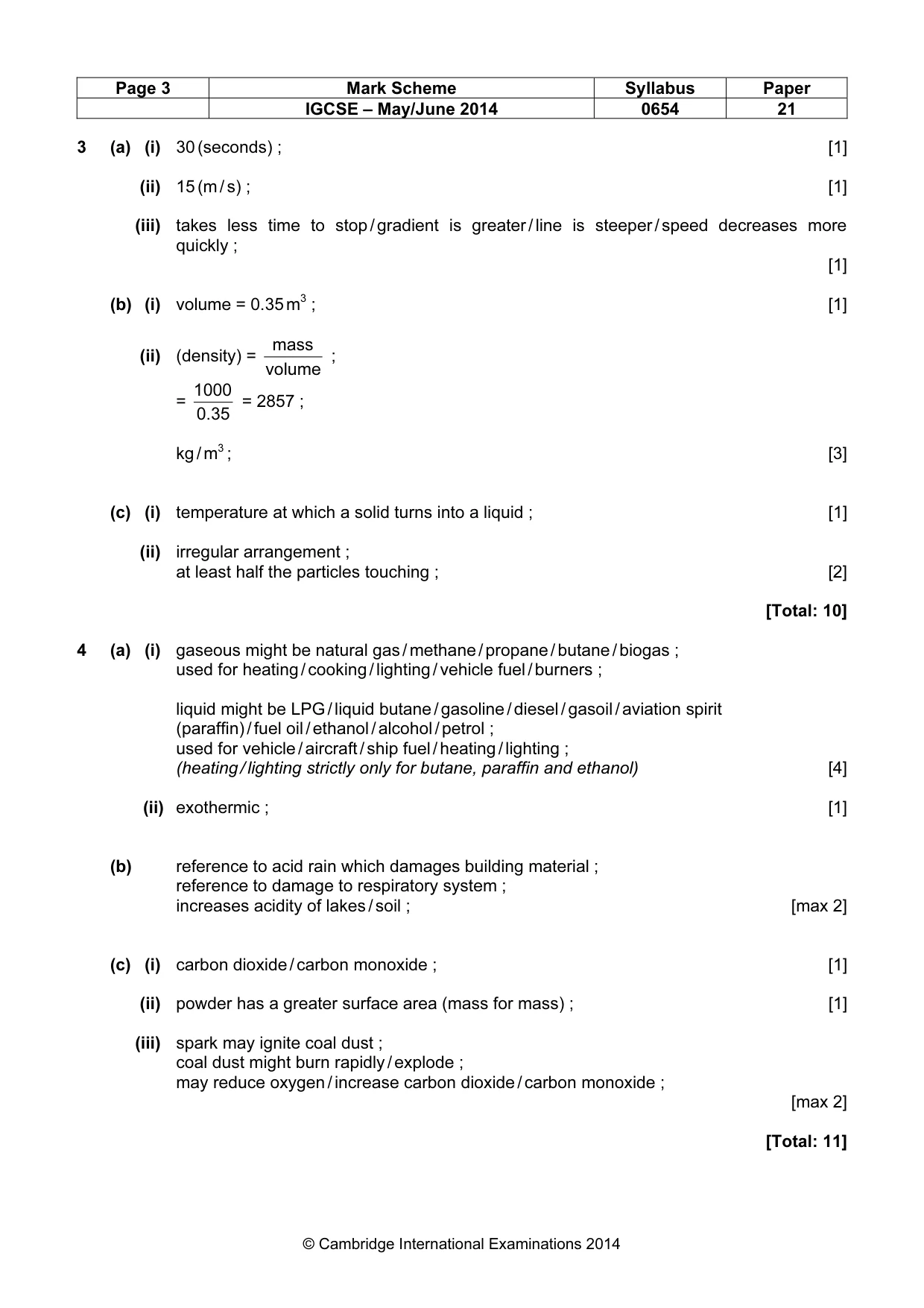 Mark scheme, page 3 of 7