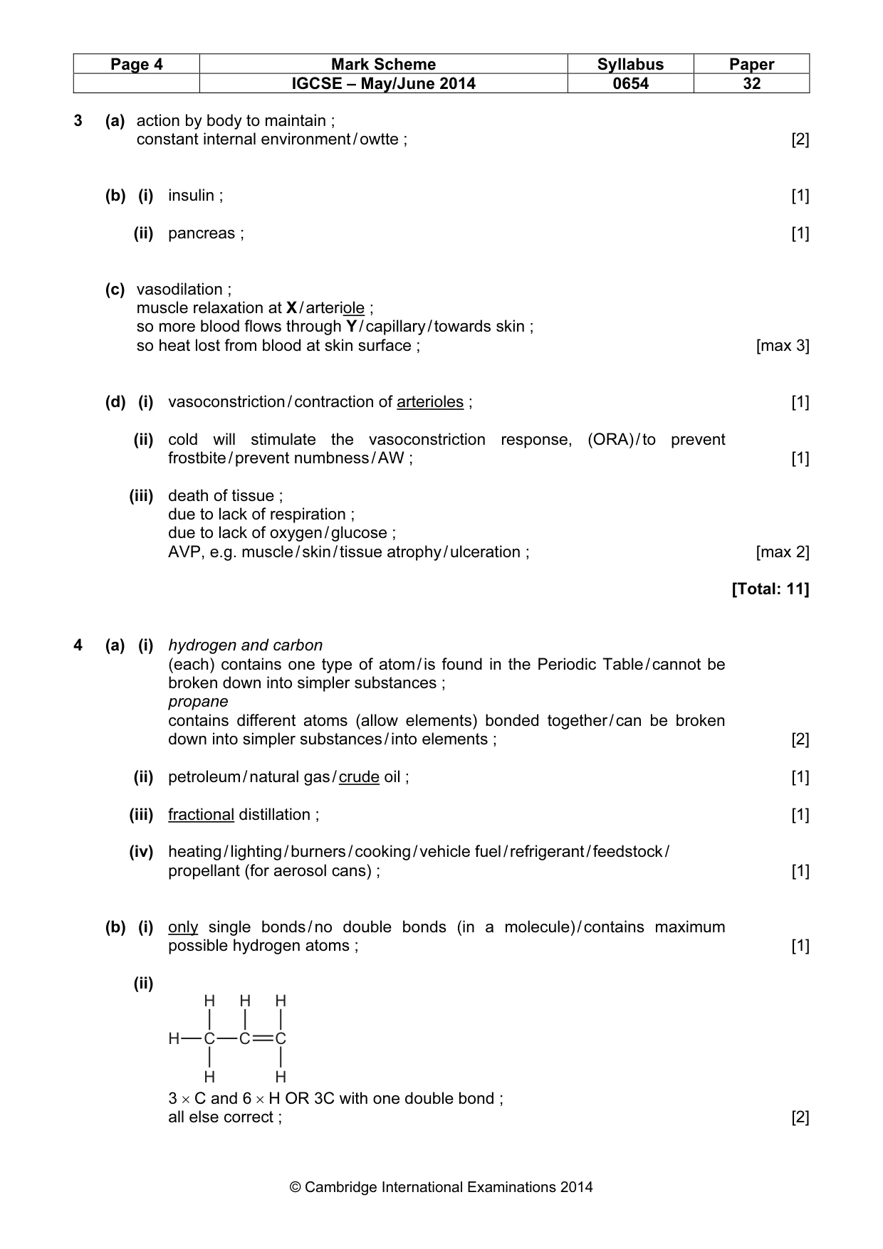 Mark scheme, page 4 of 8