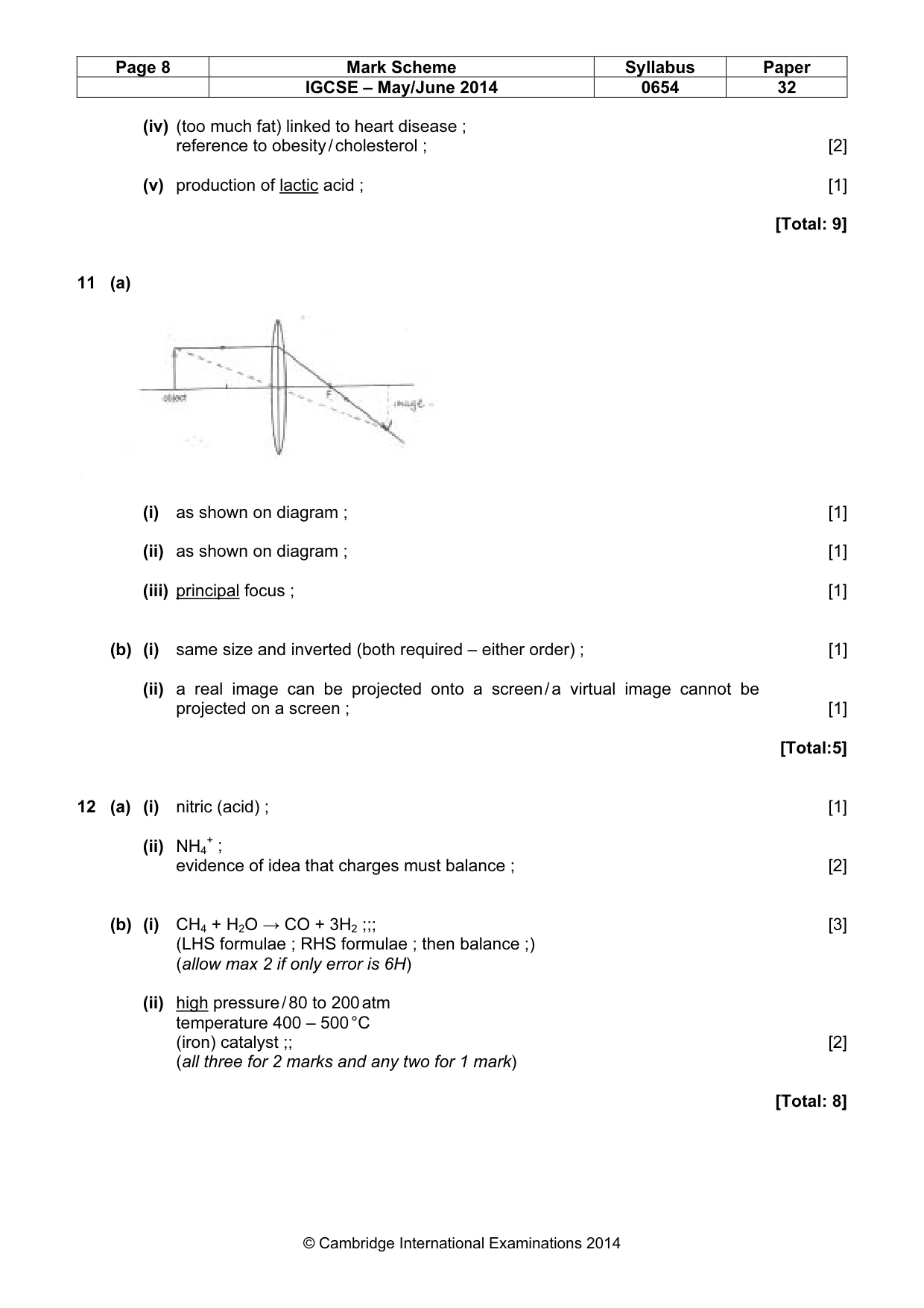 Mark scheme, page 8 of 8