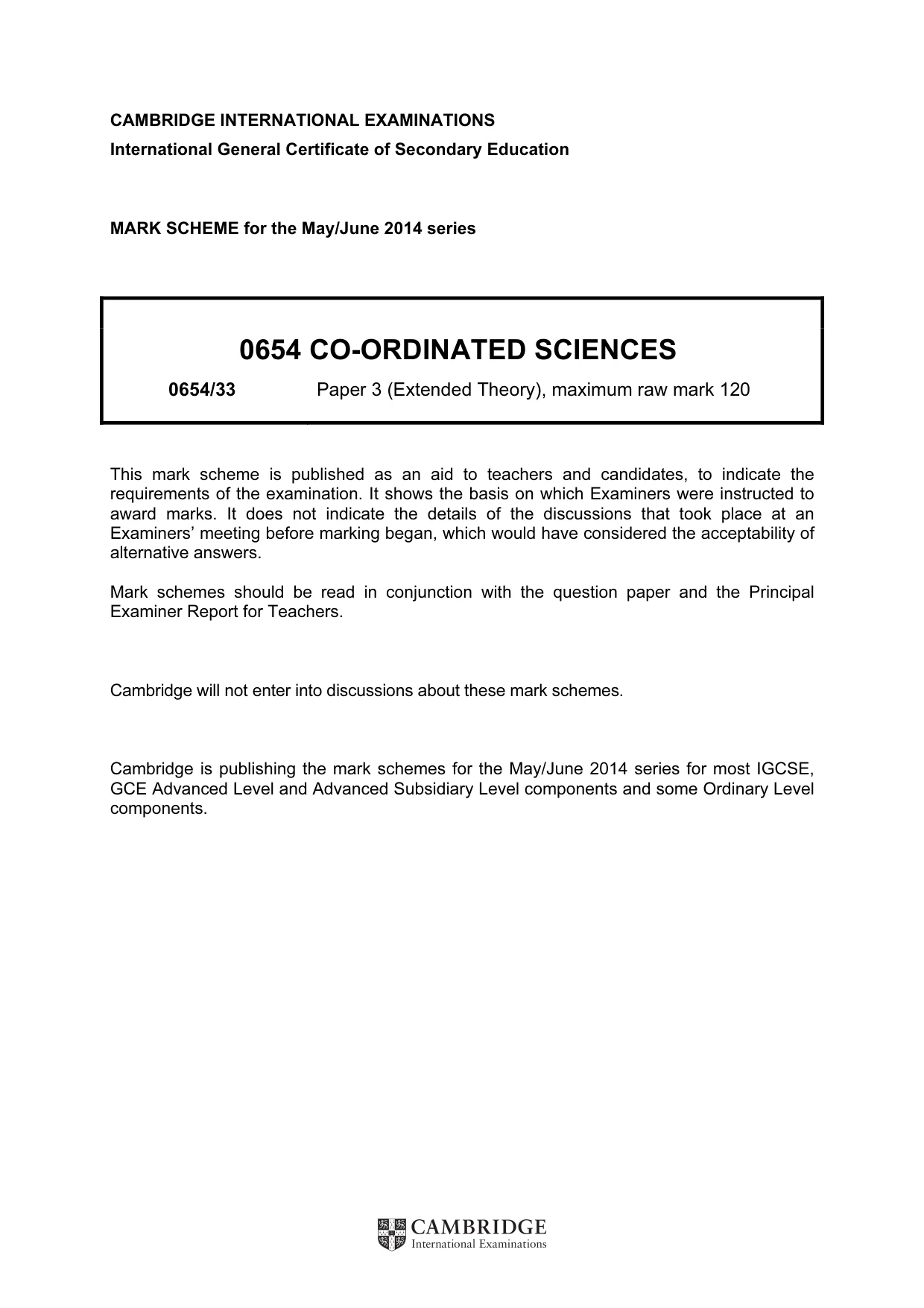 Mark scheme, page 1 of 8
