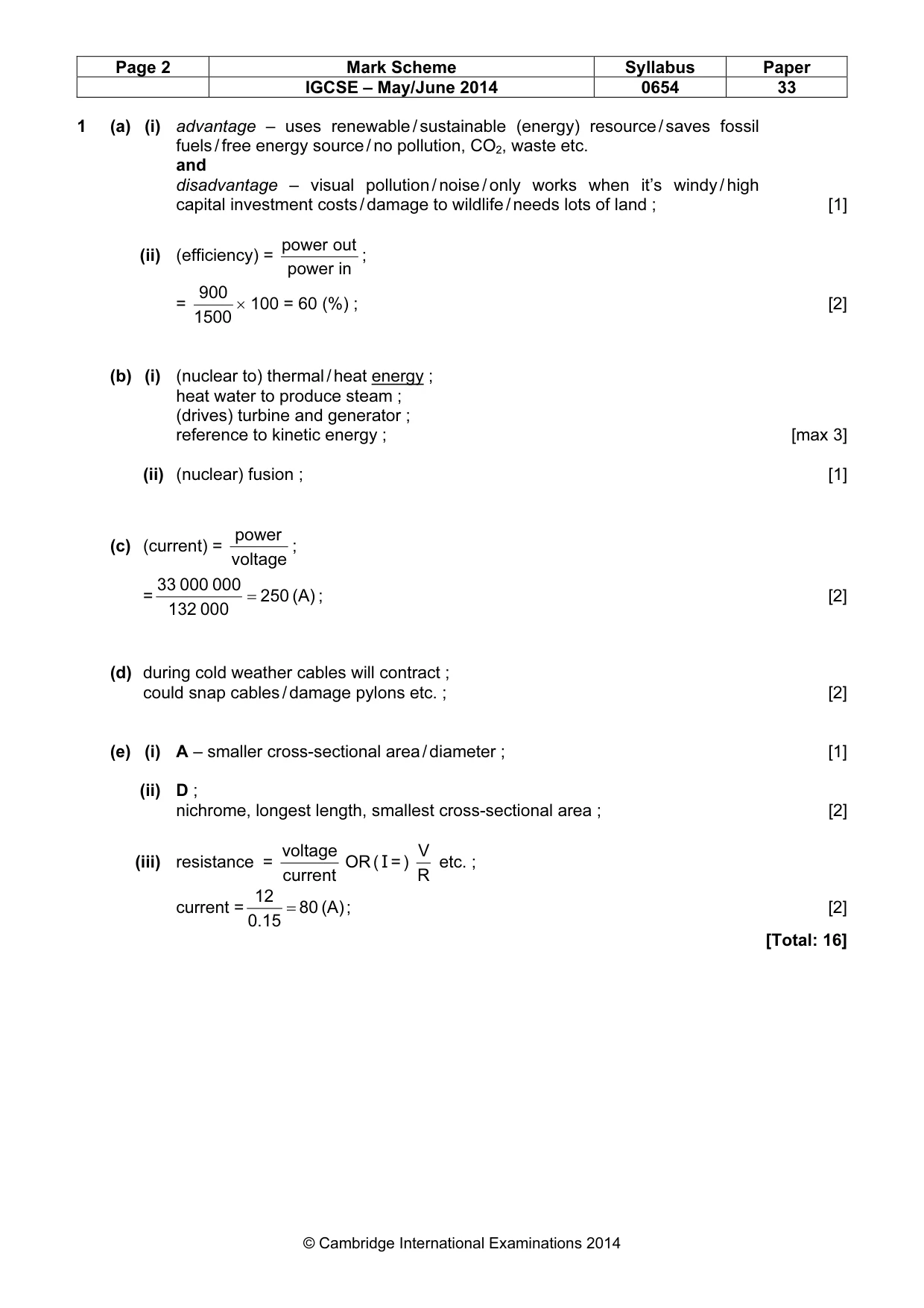 Mark scheme, page 2 of 8