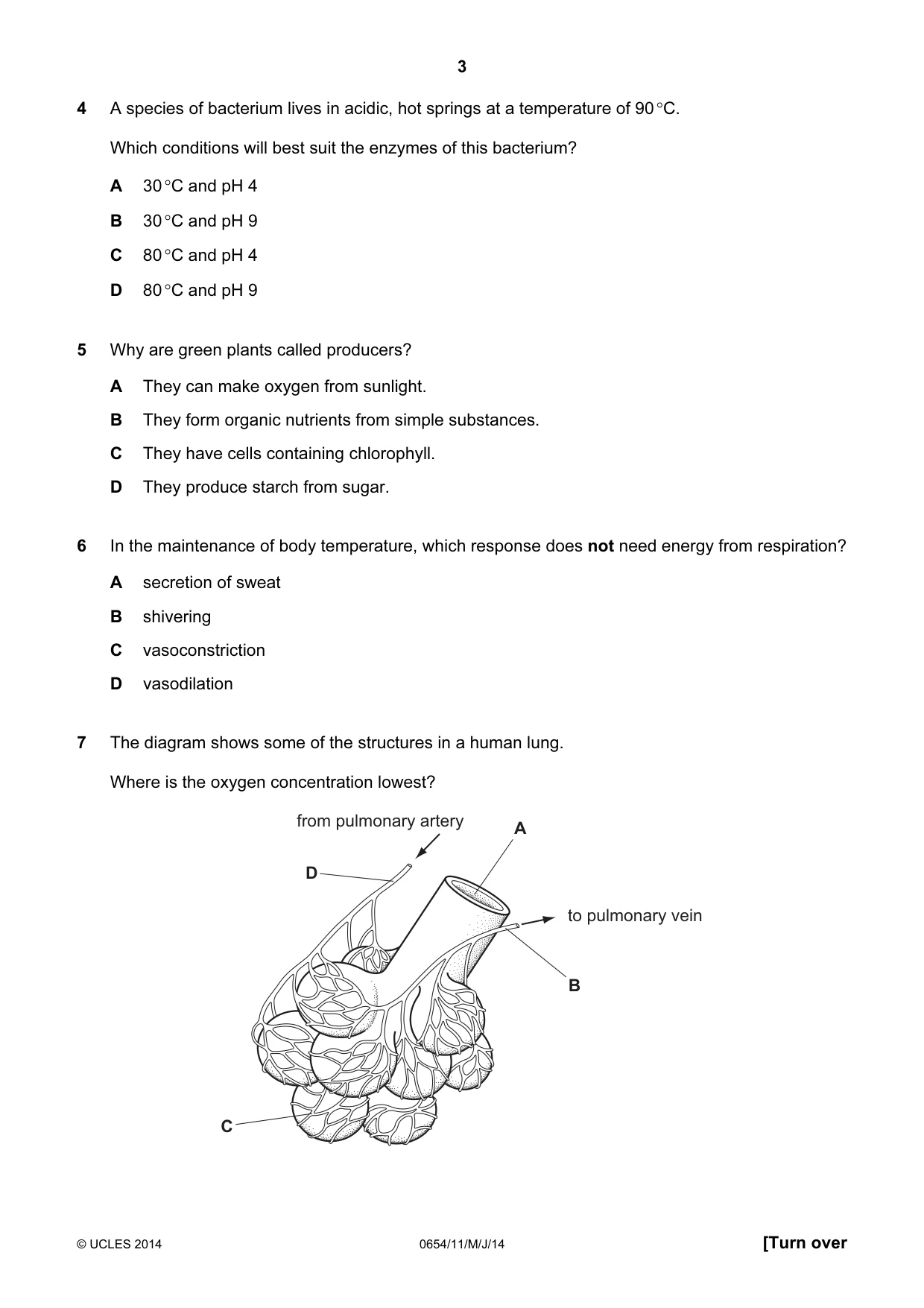 Cambridge IGCSE Sciences - Co-ordinated (Double) 0654 2014 May/June Paper 1 · Variant 1 question paper, page 3 of 16