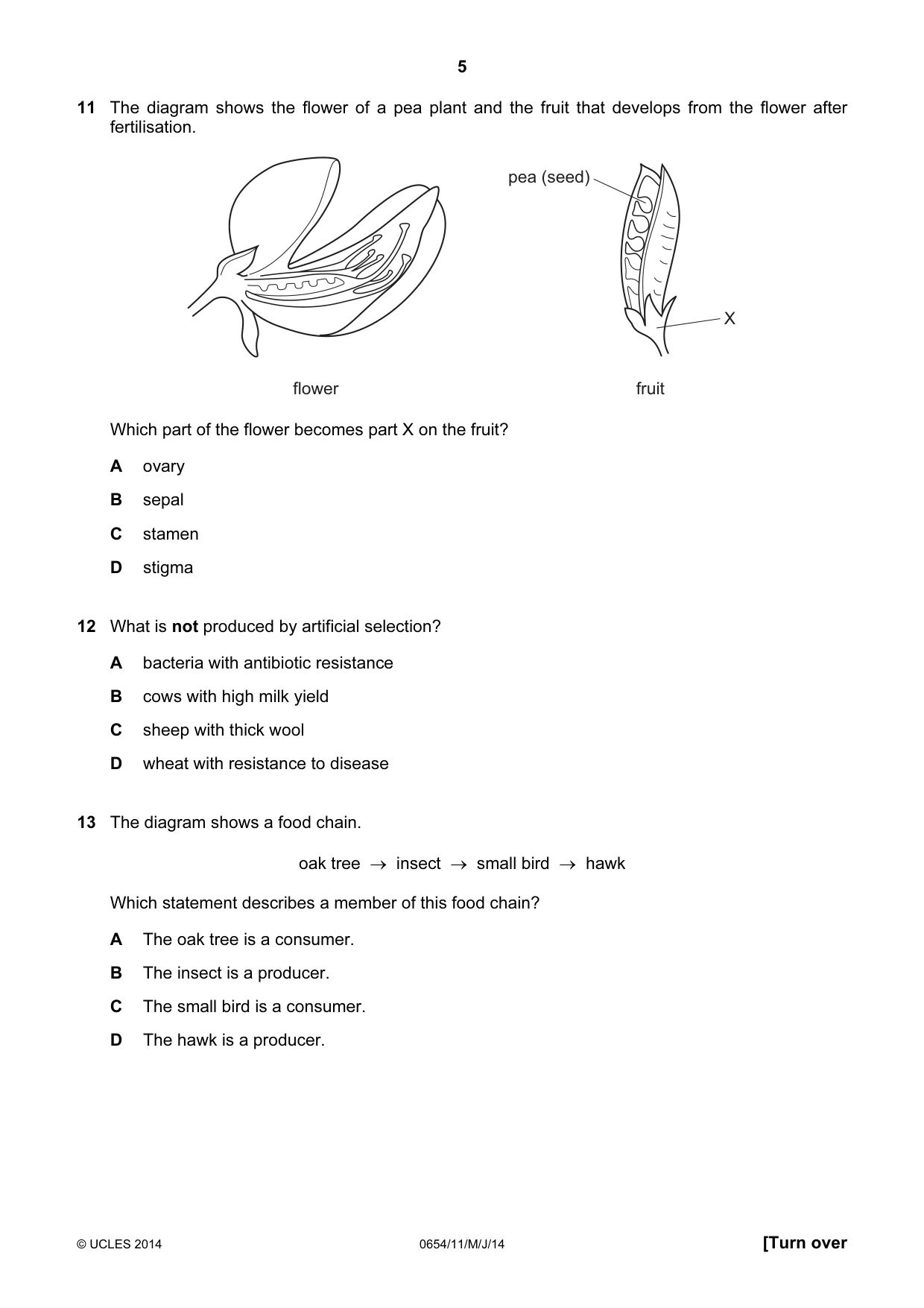 Cambridge IGCSE Sciences - Co-ordinated (Double) 0654 2014 May/June Paper 1 · Variant 1 question paper, page 5 of 16
