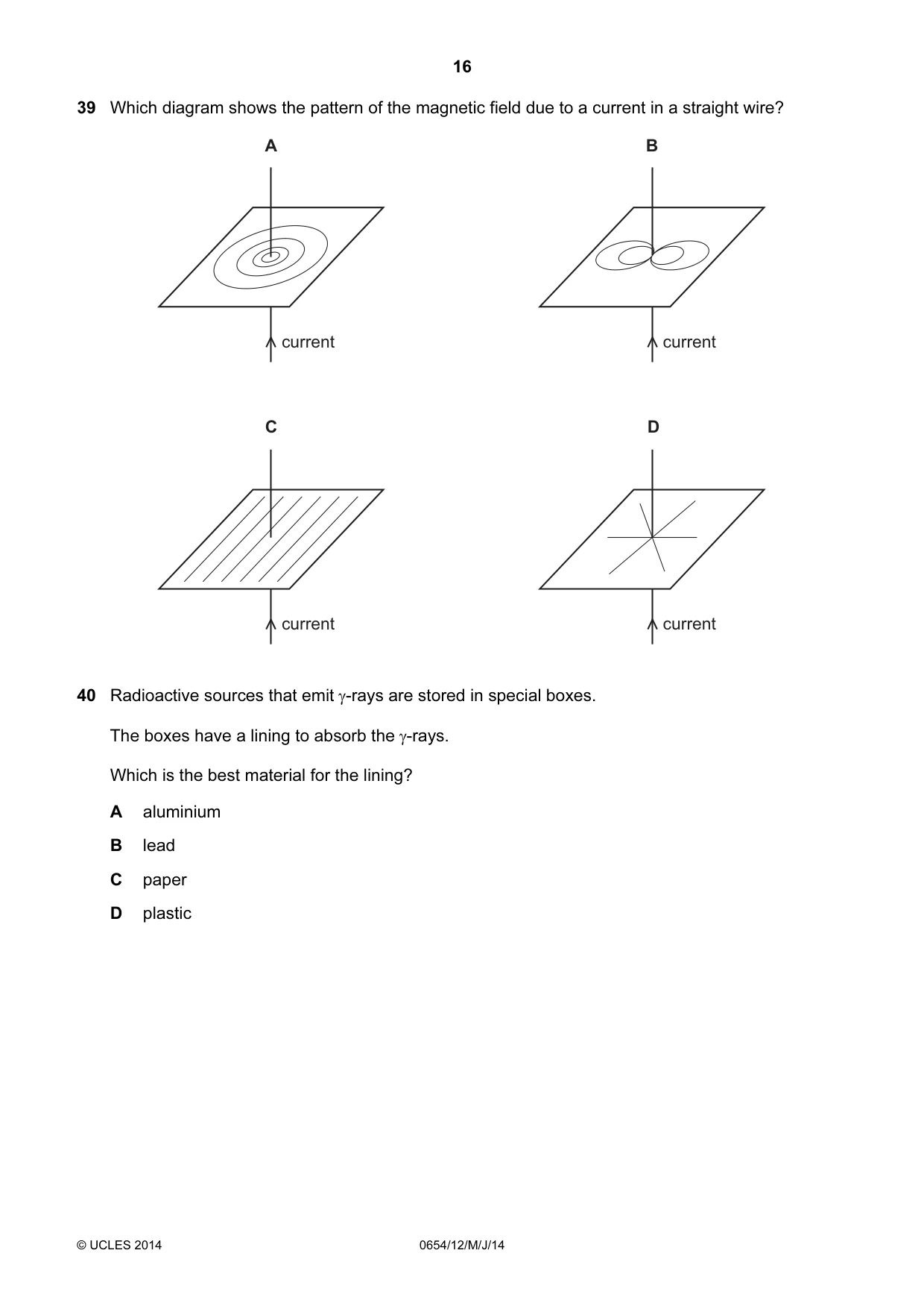 Cambridge IGCSE Sciences - Co-ordinated (Double) 0654 2014 May/June Paper 1 · Variant 2 question paper, page 16 of 20