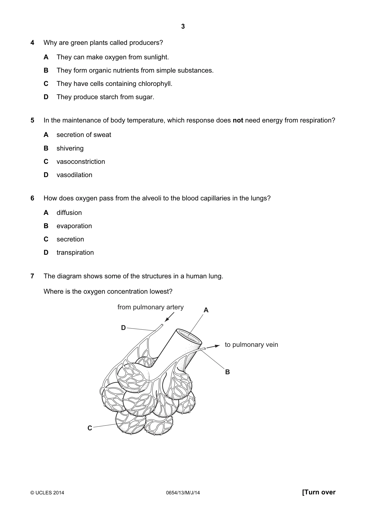 Cambridge IGCSE Sciences - Co-ordinated (Double) 0654 2014 May/June Paper 1 · Variant 3 question paper, page 3 of 16