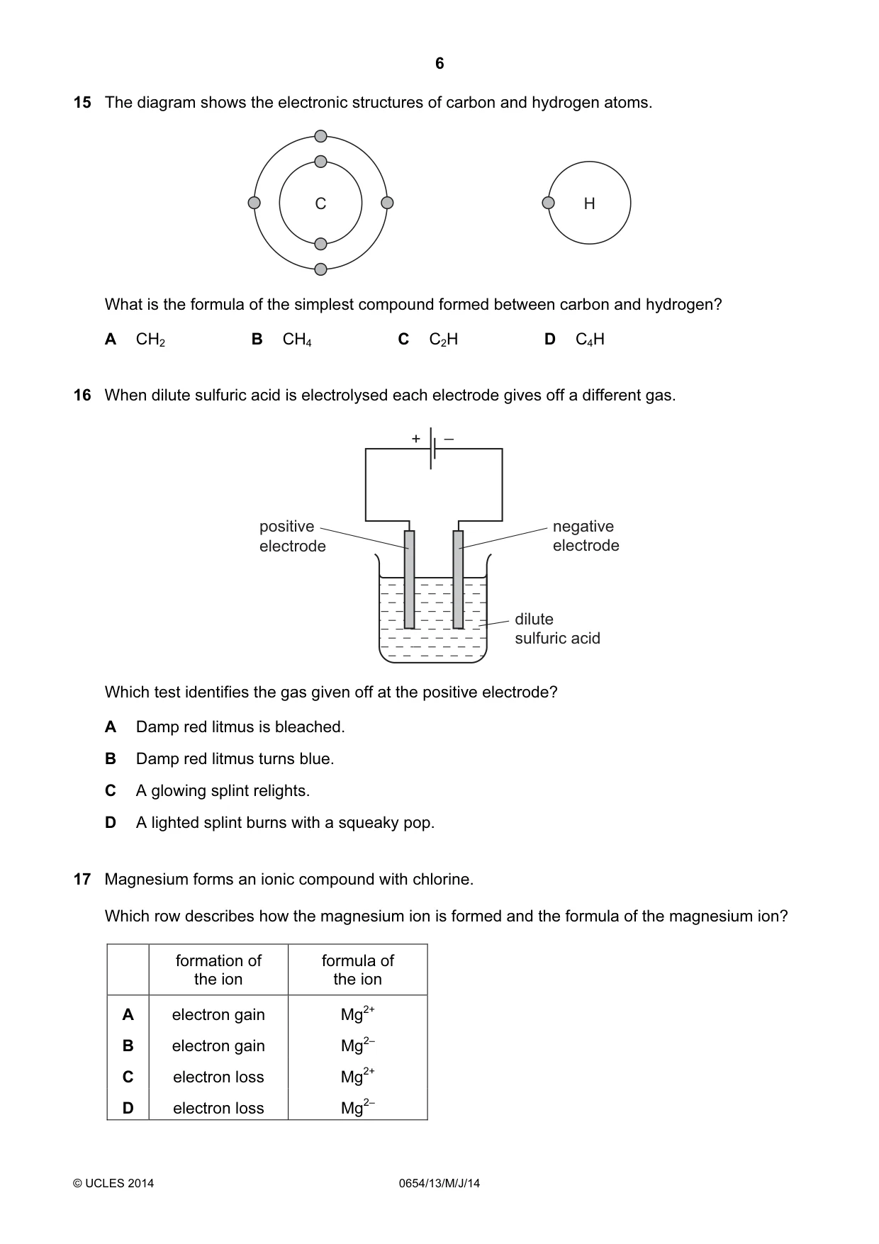 Cambridge IGCSE Sciences - Co-ordinated (Double) 0654 2014 May/June Paper 1 · Variant 3 question paper, page 6 of 16